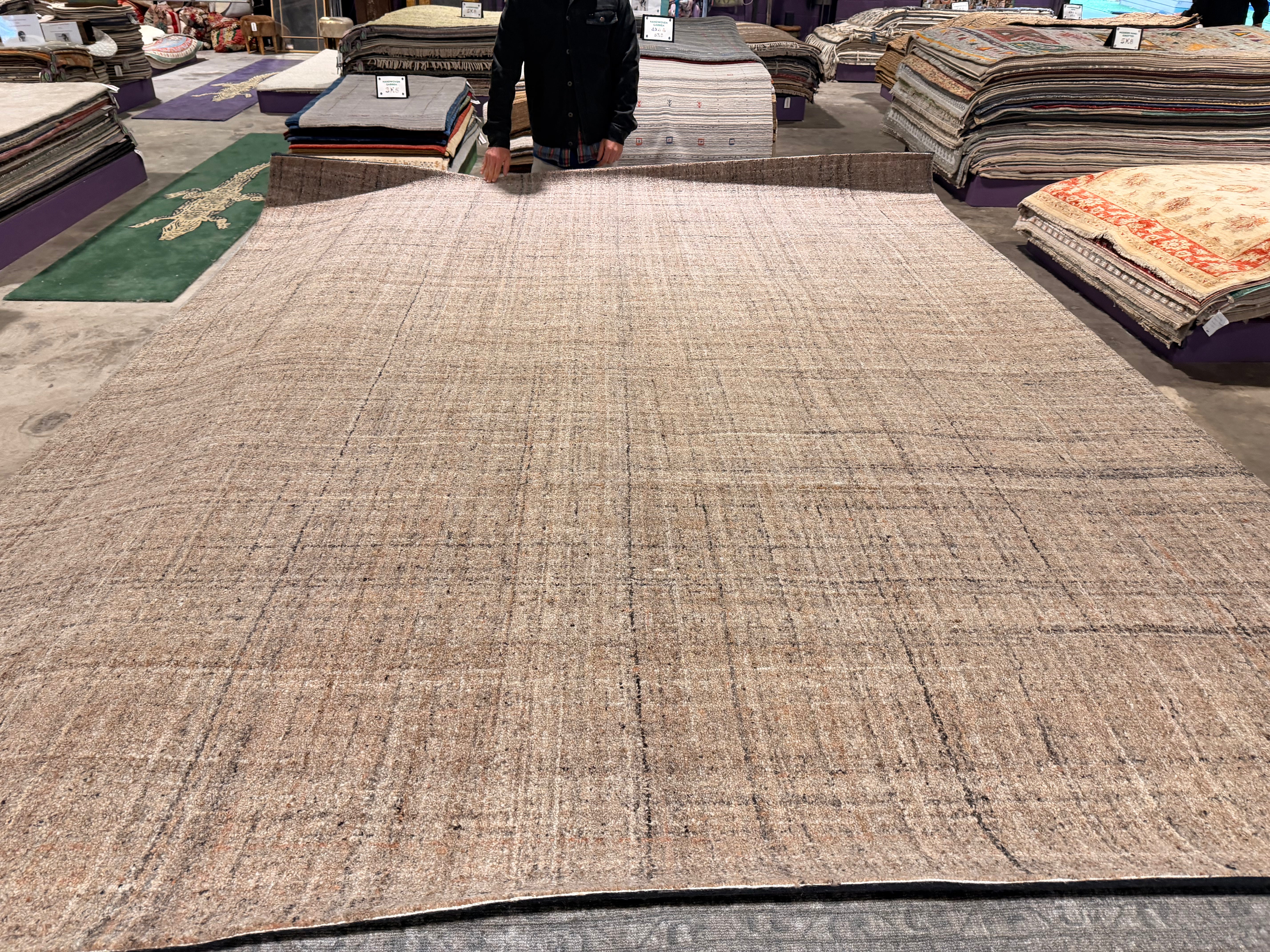 Pal's 8x10 Hand-Tufted Beige Full Loop