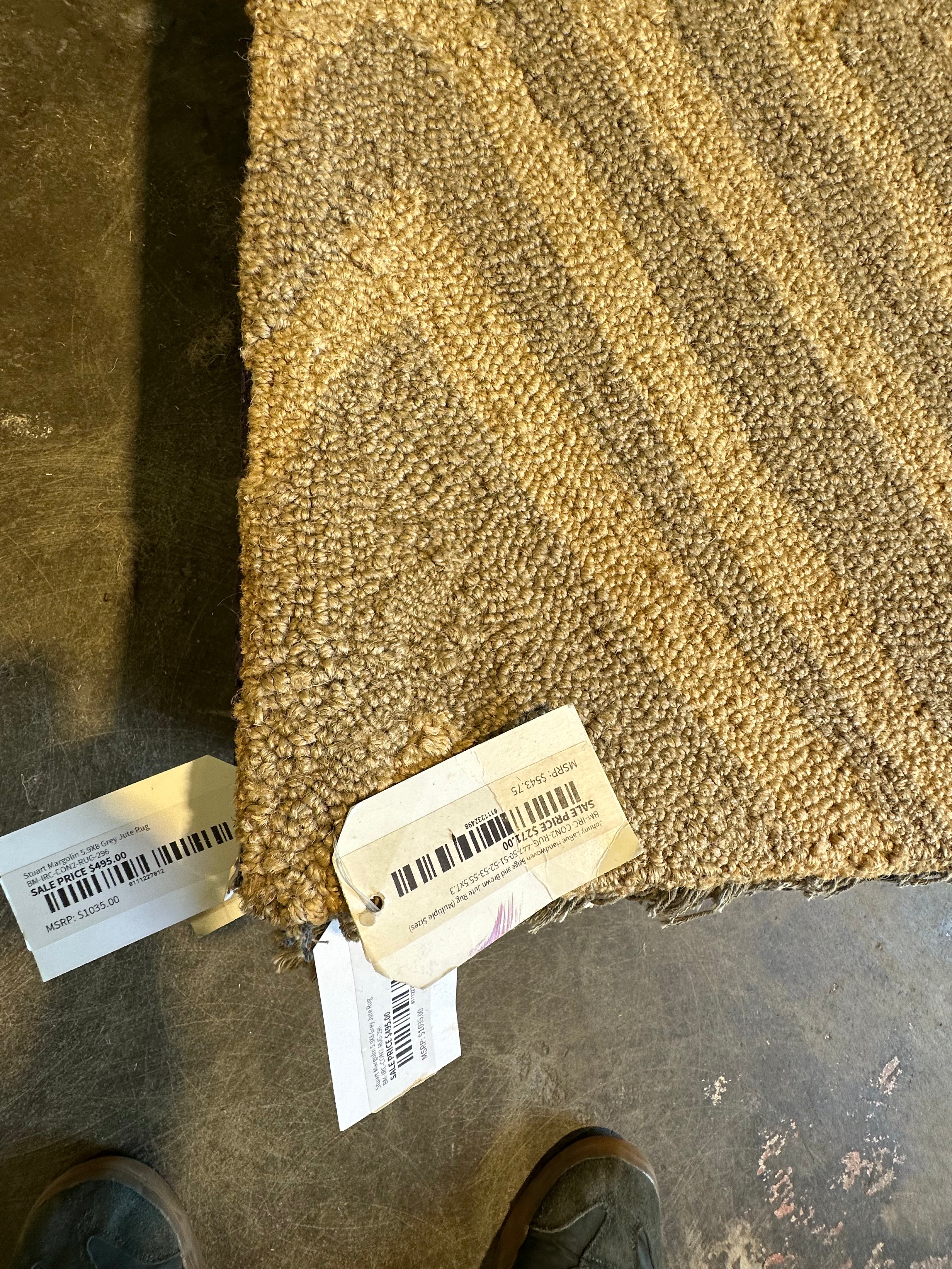 Johnny LaRue Handwoven Beige and Brown Jute Rug (Multiple Sizes) CLEARANCE