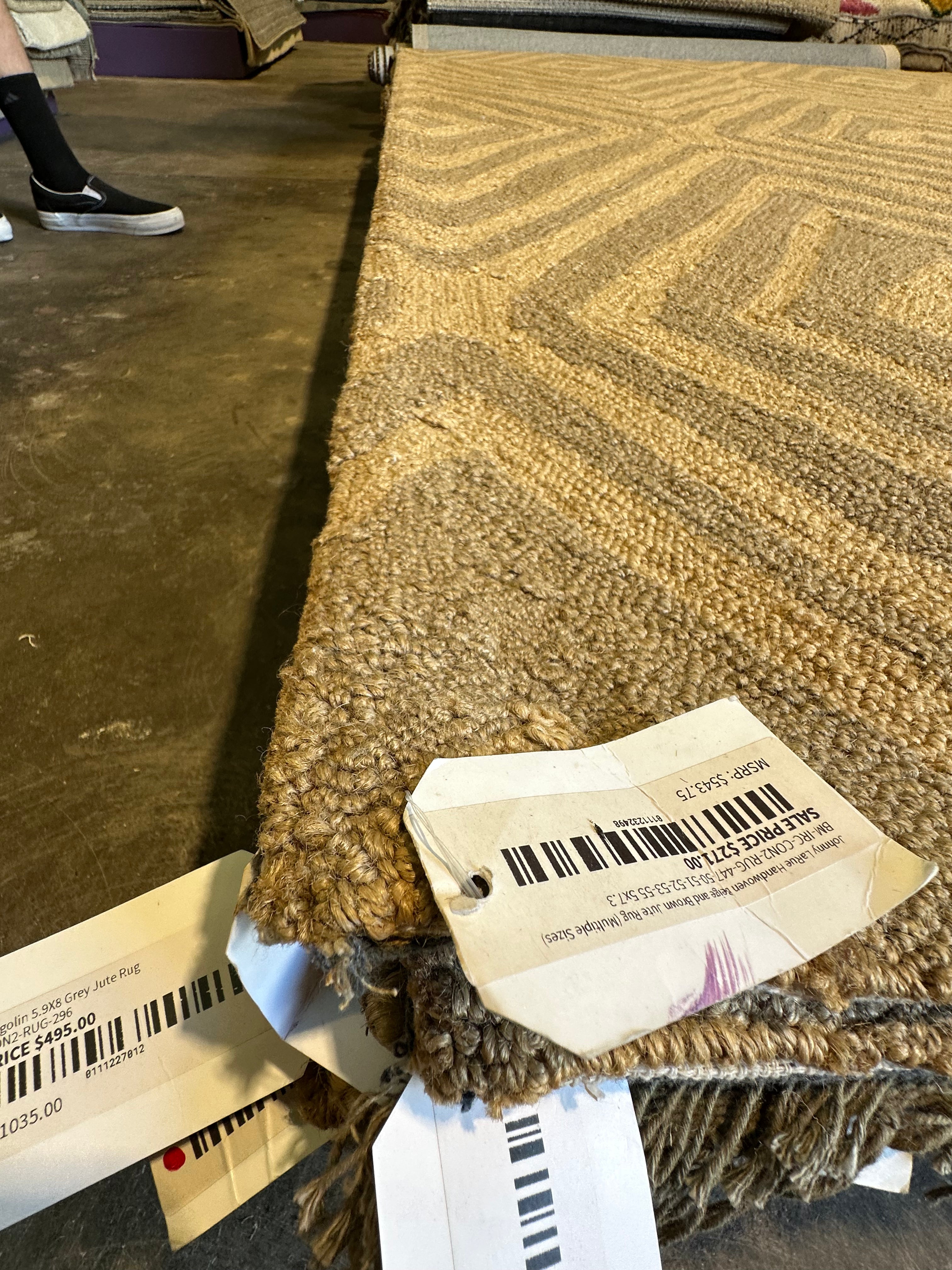 Johnny LaRue Handwoven Beige and Brown Jute Rug (Multiple Sizes) CLEARANCE