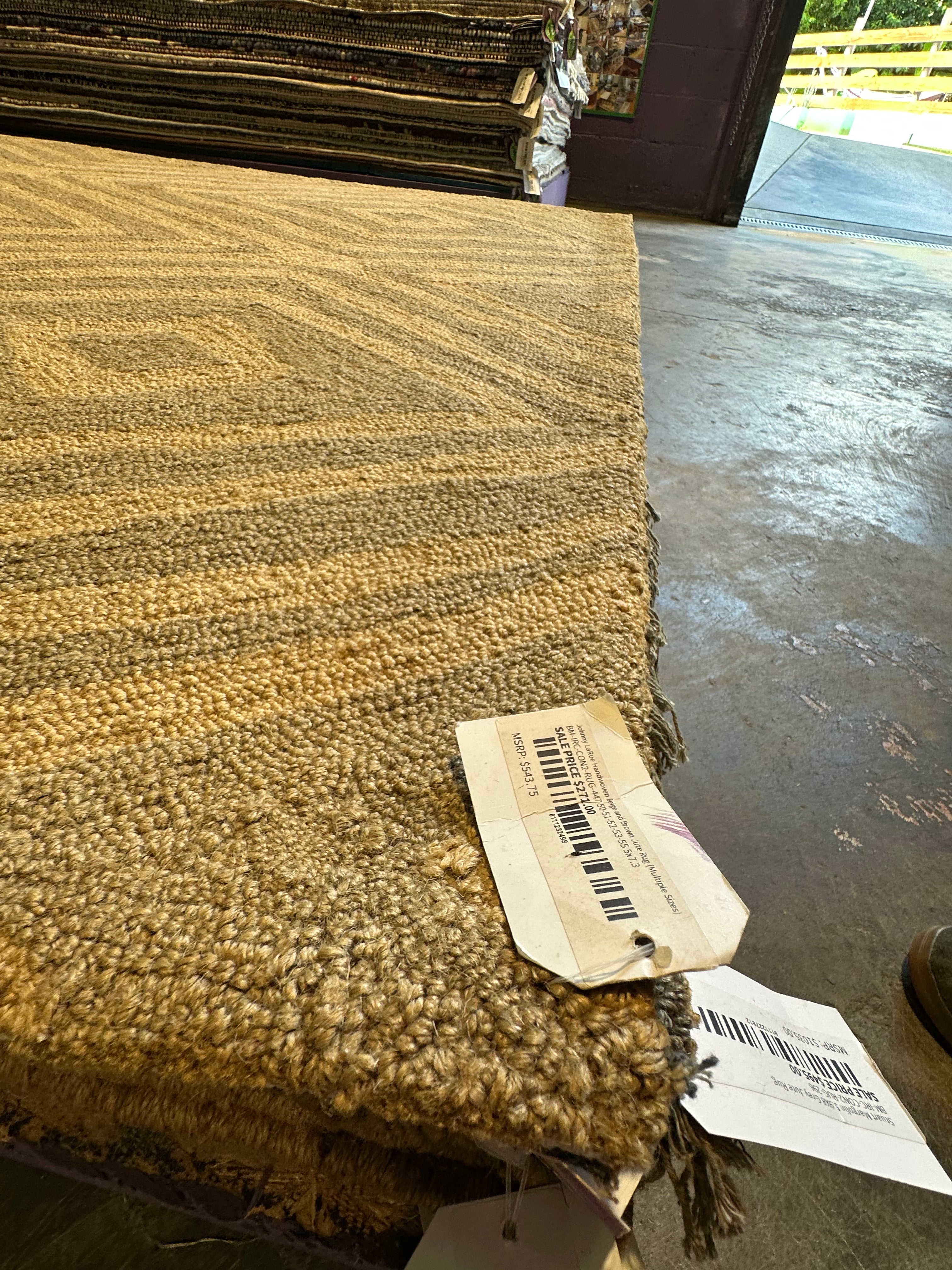Johnny LaRue Handwoven Beige and Brown Jute Rug (Multiple Sizes) CLEARANCE