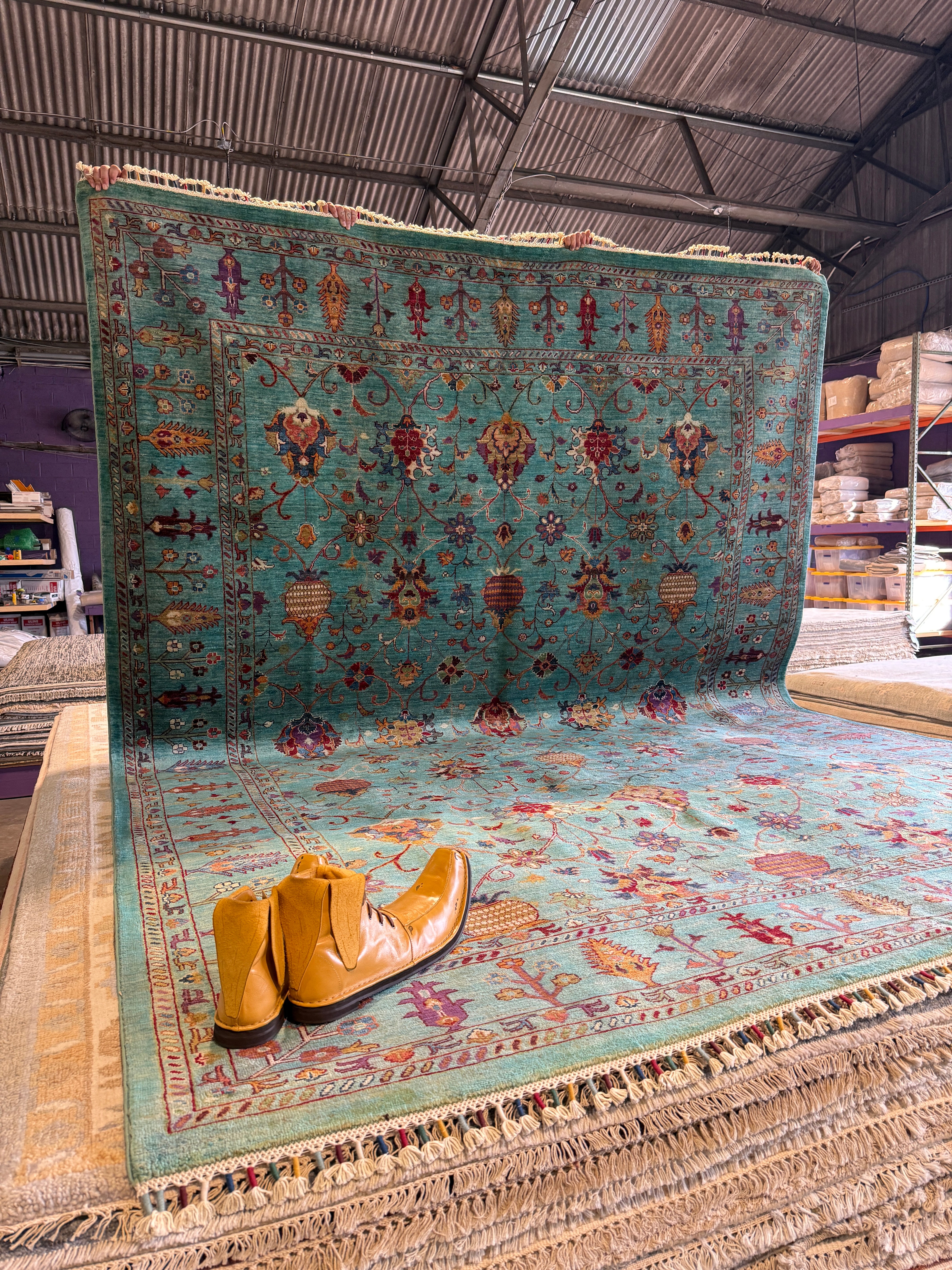 Tattiawna Jones 8.4x11.7 Blue Afghani Sultani Rug