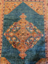 Ellen Barkin 6.8x9.8 Orange and Blue Afghani Heriz Rug