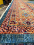 Ellen Barkin 6.8x9.8 Orange and Blue Afghani Heriz Rug