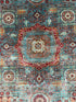 Leilaa 5.3x6.9 Blue and Red Afghani Mamluk Rug