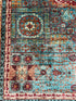 Leilaa 5.3x6.9 Blue and Red Afghani Mamluk Rug