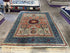 Alyvia Alyn Lind 5.2x6.8 Blue and Red Afghani Mamluk Rug