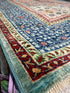 Alyvia Alyn Lind 5.2x6.8 Blue and Red Afghani Mamluk Rug