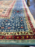 Alyvia Alyn Lind 5.2x6.8 Blue and Red Afghani Mamluk Rug