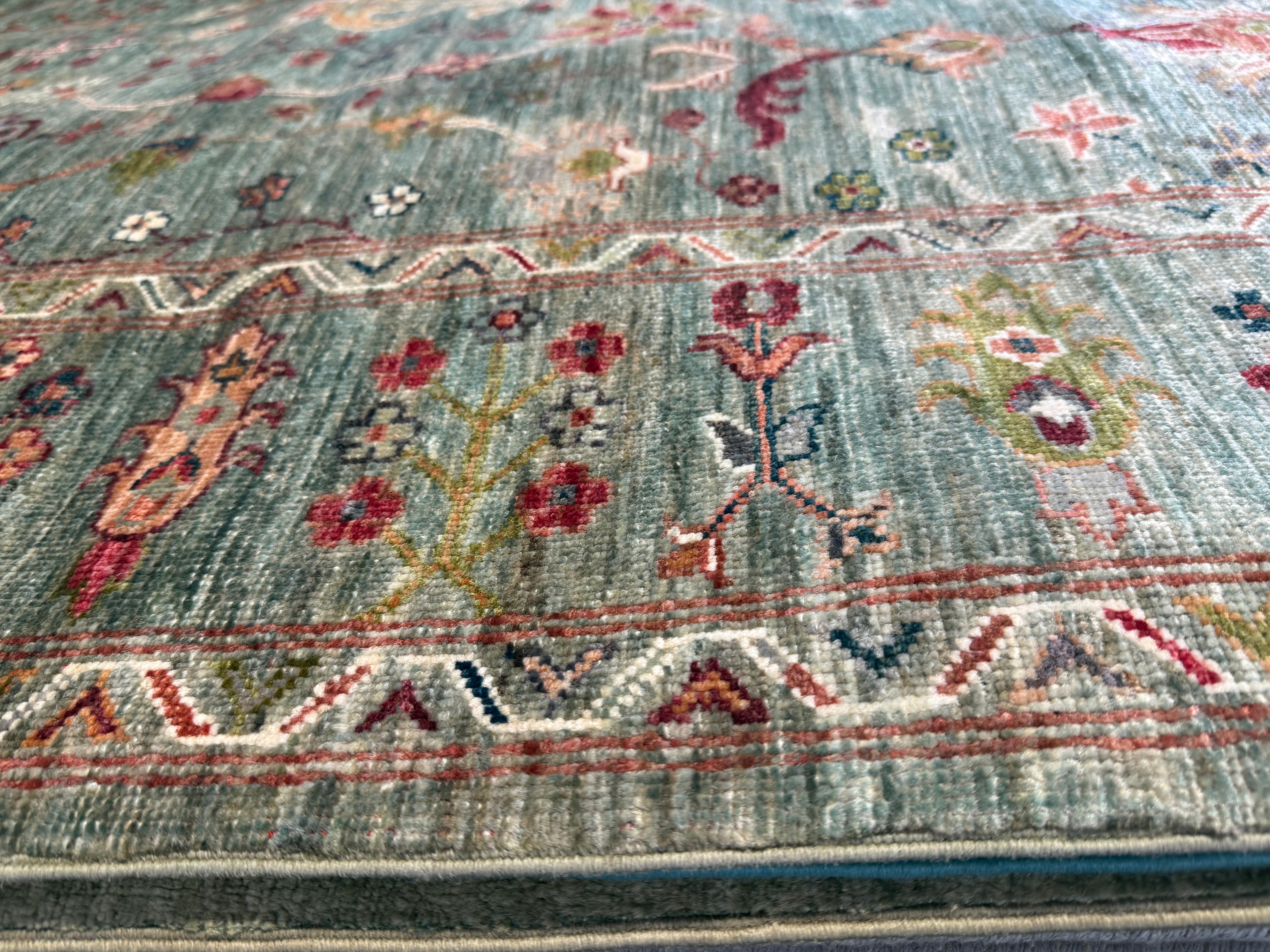 Janine Cody 5.1x6.8 Green Afghani Sultani Rug