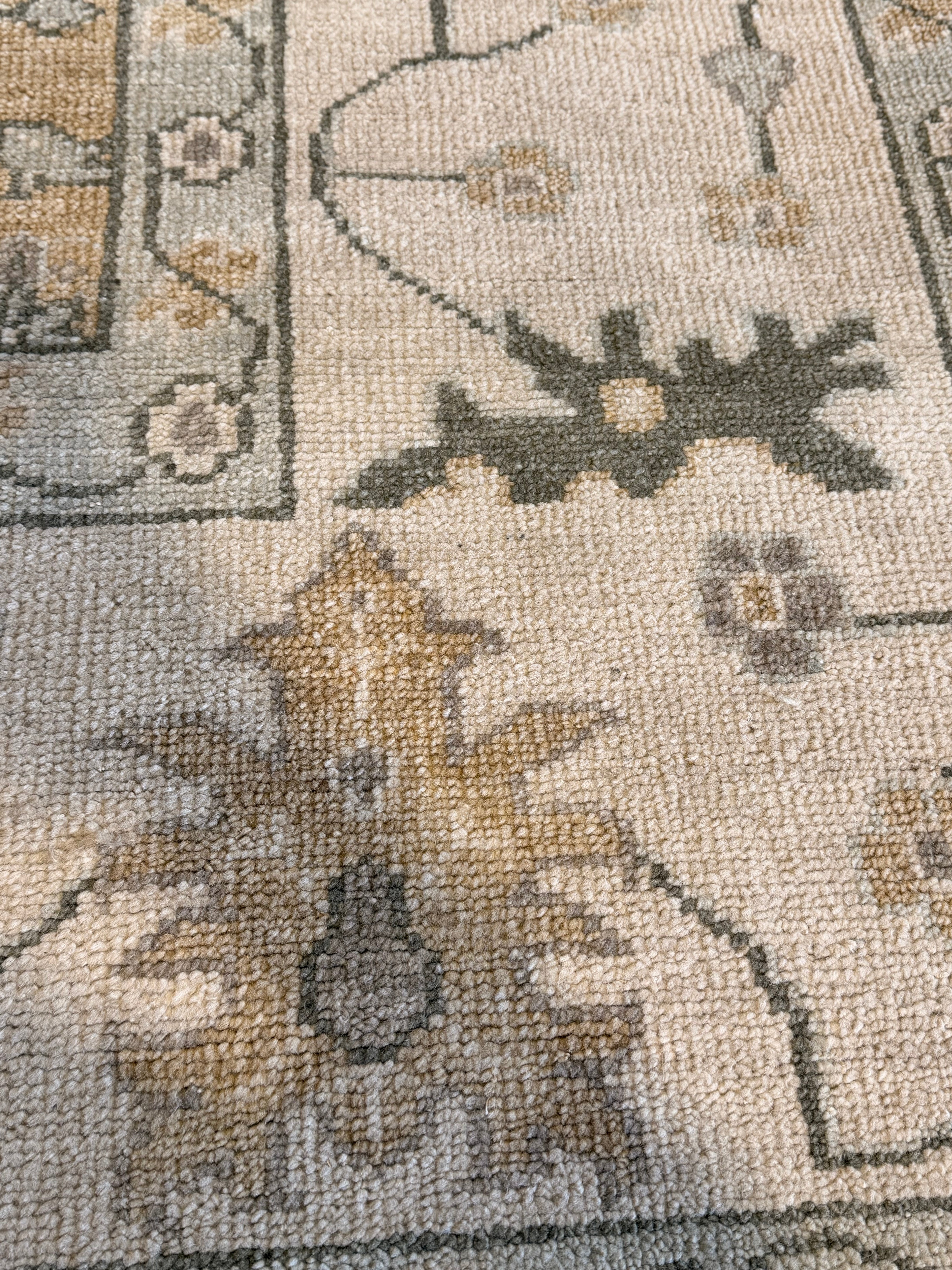 Shauna 10x14 Beige Hand-Knotted Oushak