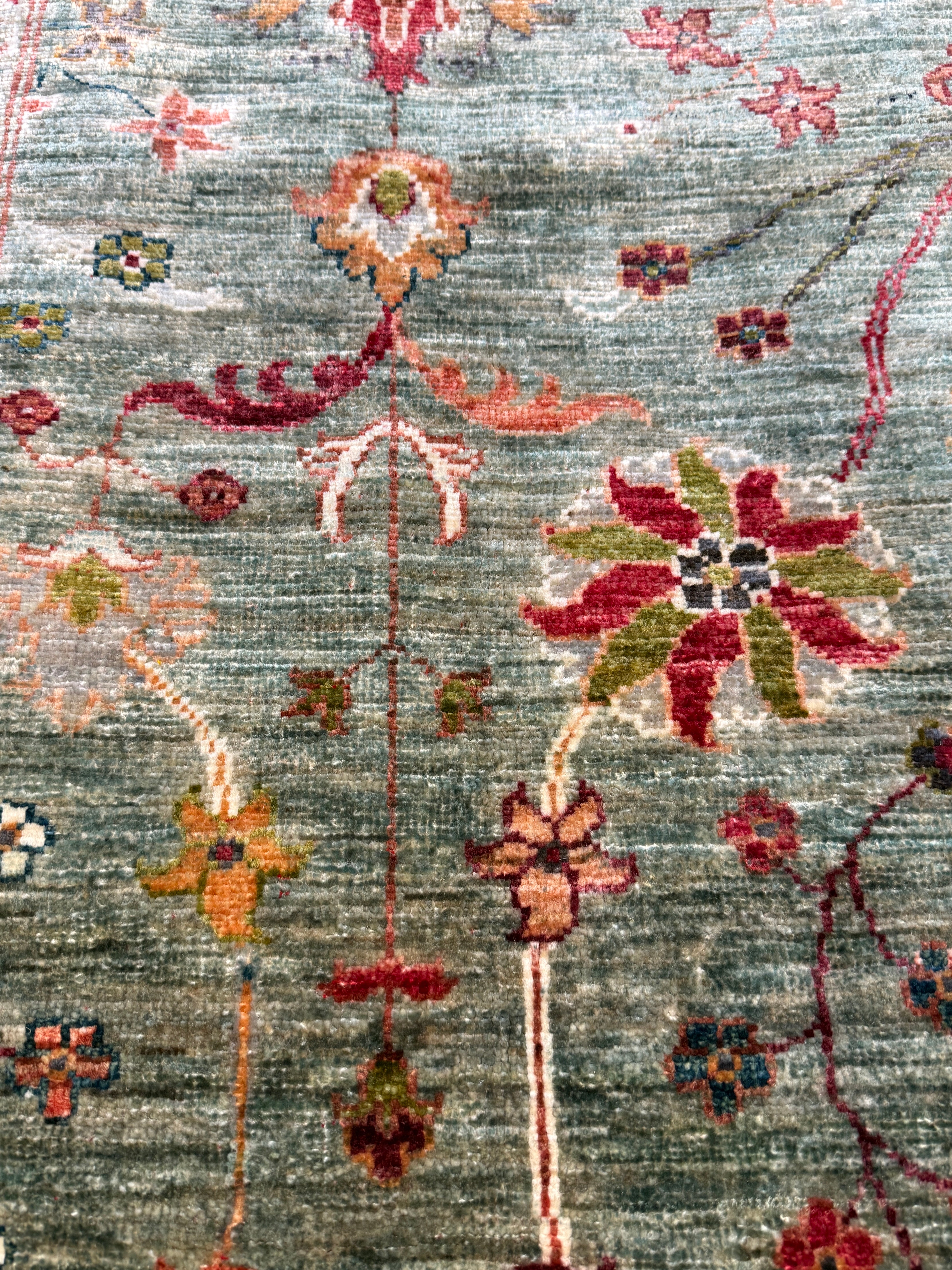 Janine Cody 5.1x6.8 Green Afghani Sultani Rug