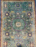 Evelyn Wade 5x6.8 Green and Blue Afghani Mamluk Rug