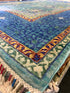 Evelyn Wade 5x6.8 Green and Blue Afghani Mamluk Rug