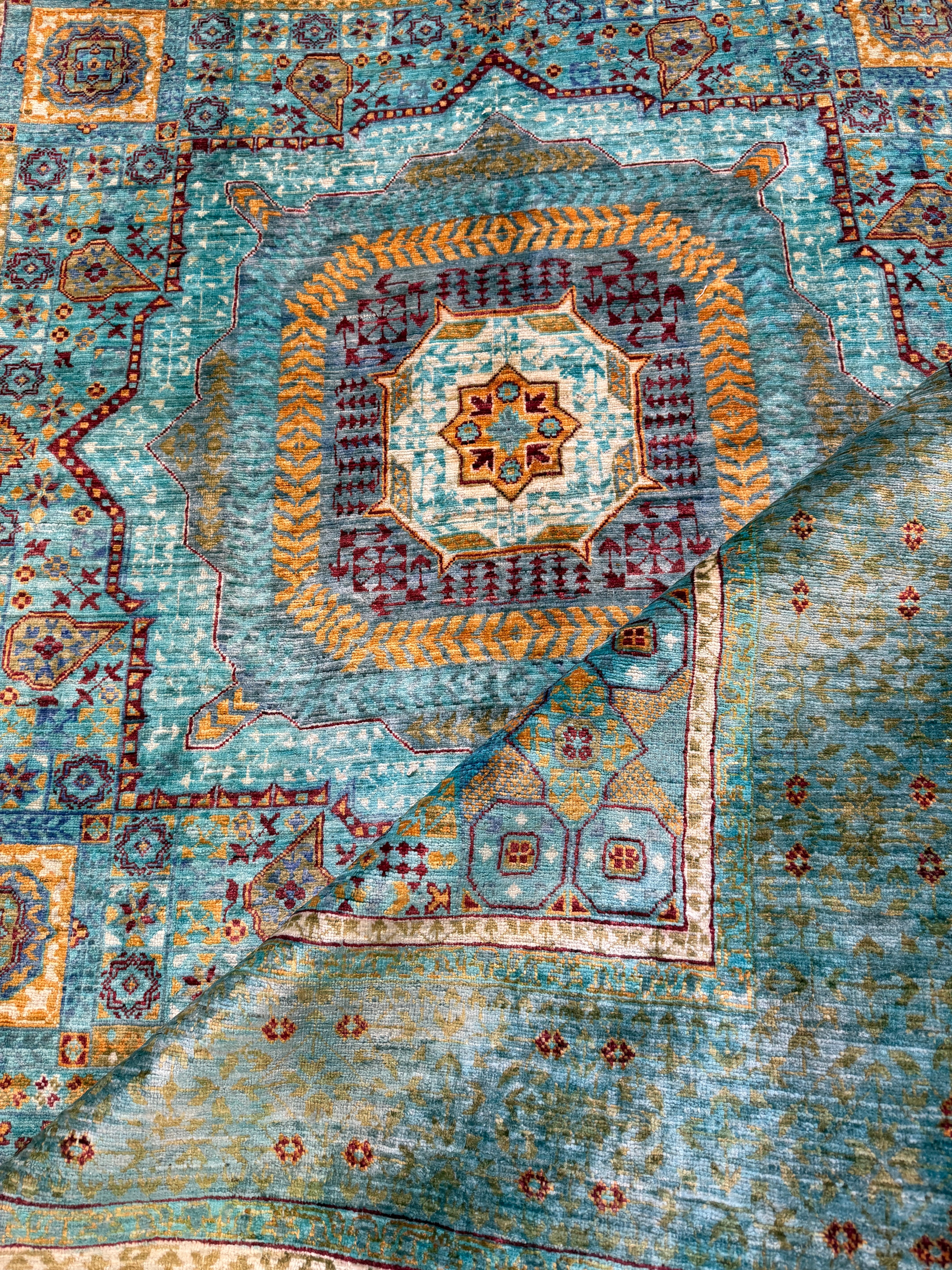 Abbie 5.7x7.10 Blue Afghani Mamluk Rug