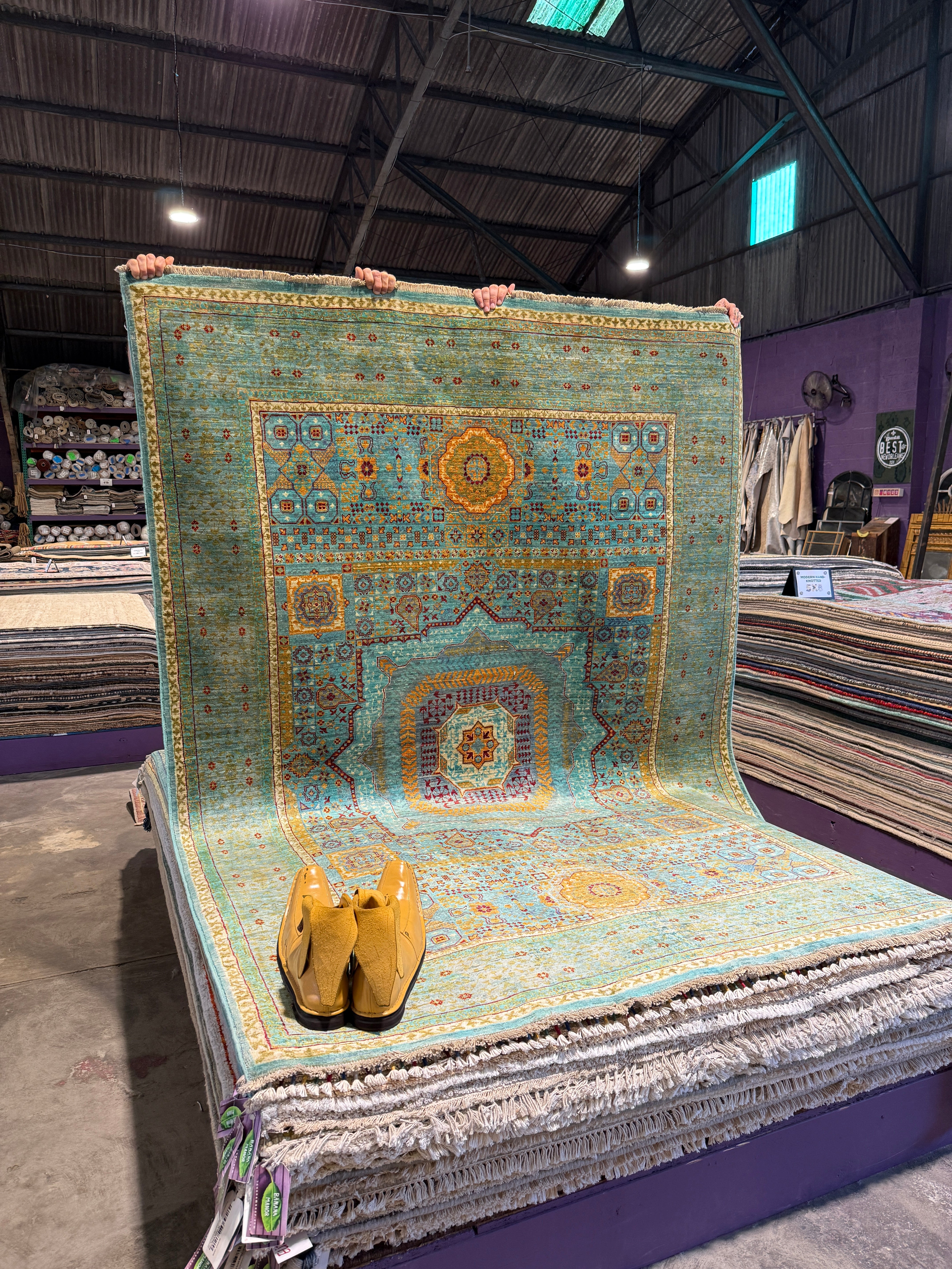 Abbie 5.7x7.10 Blue Afghani Mamluk Rug