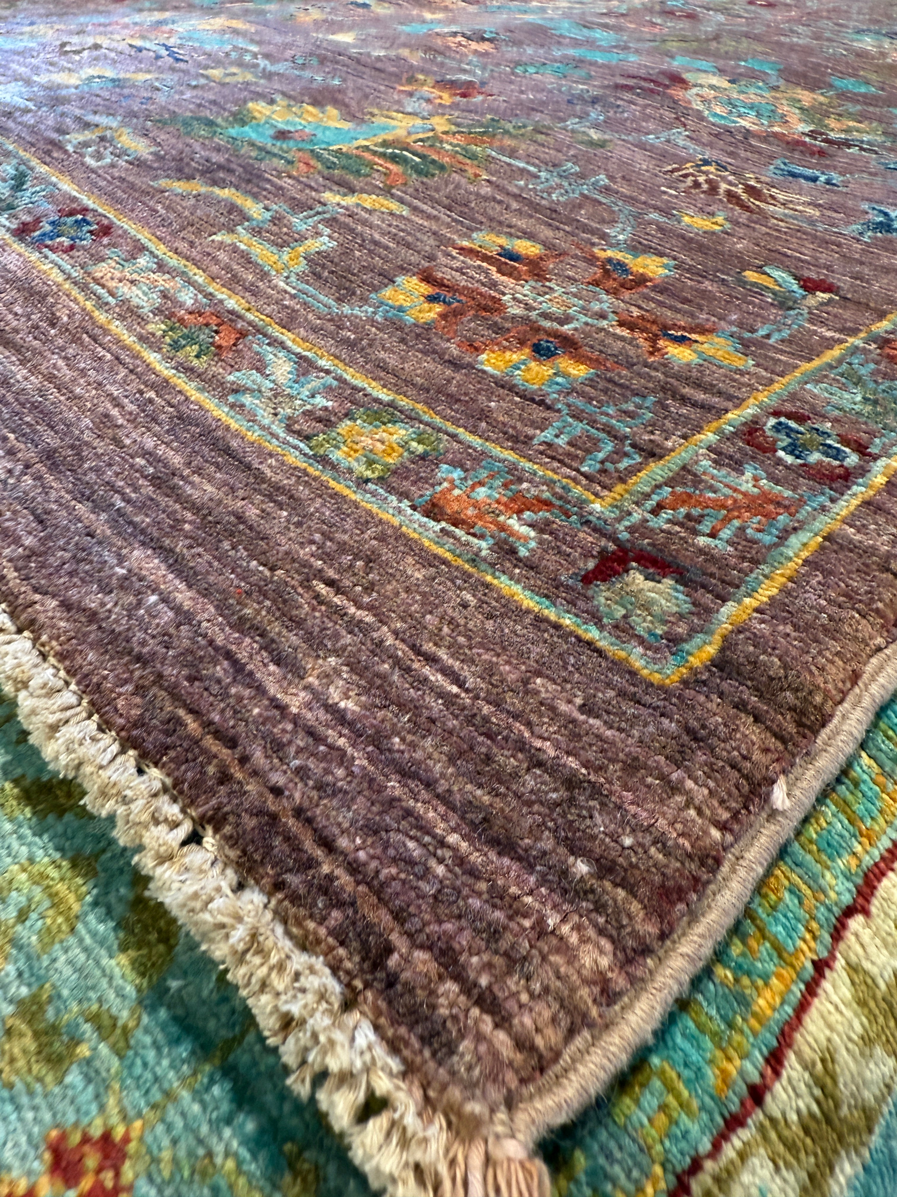 Mia Trujillo 4.10x6.4 Purple Afghani Sultani Rug
