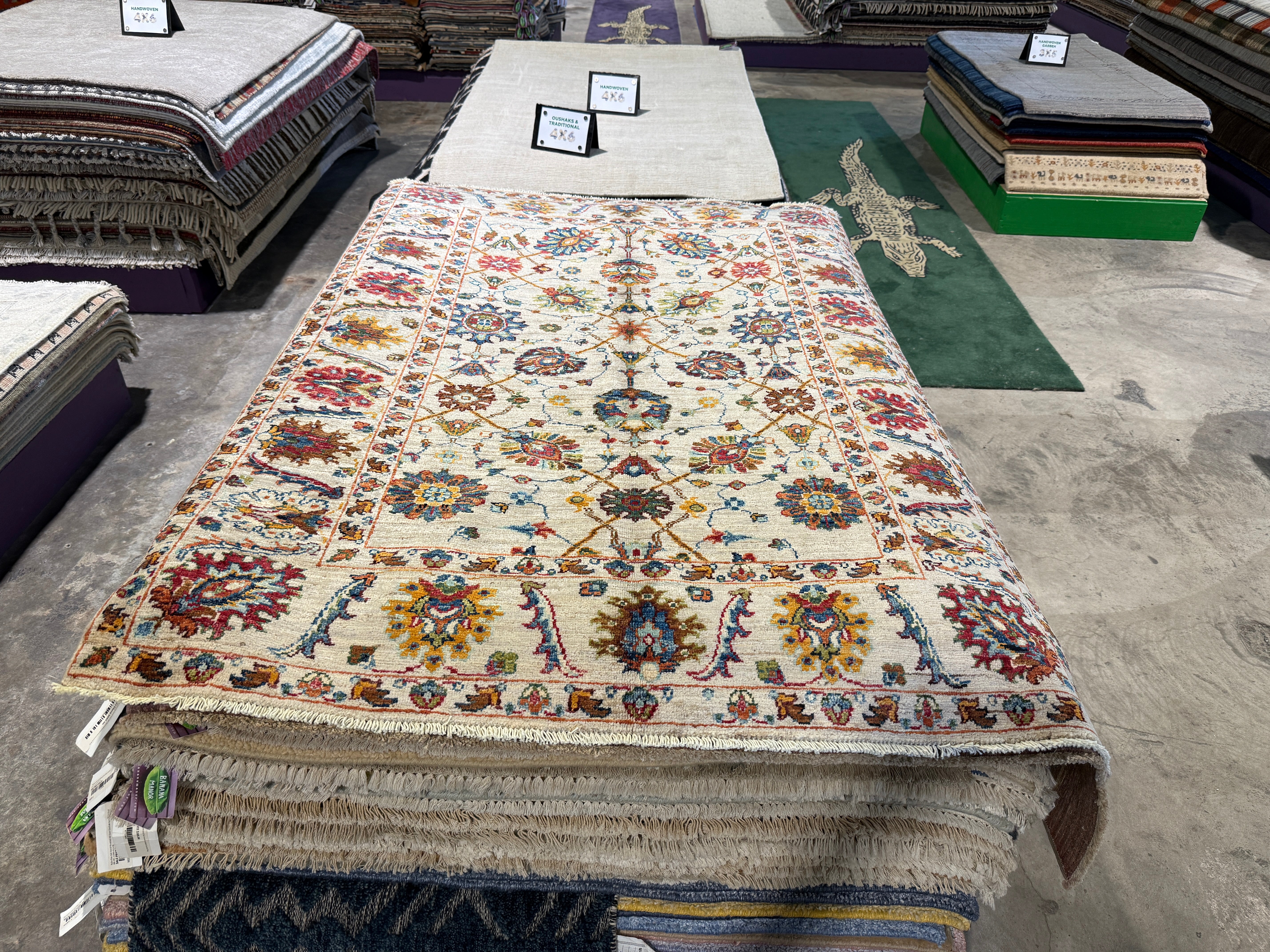 Sohvi Rodriguez 4.2x6 Colorful Afghani Sultani Rug