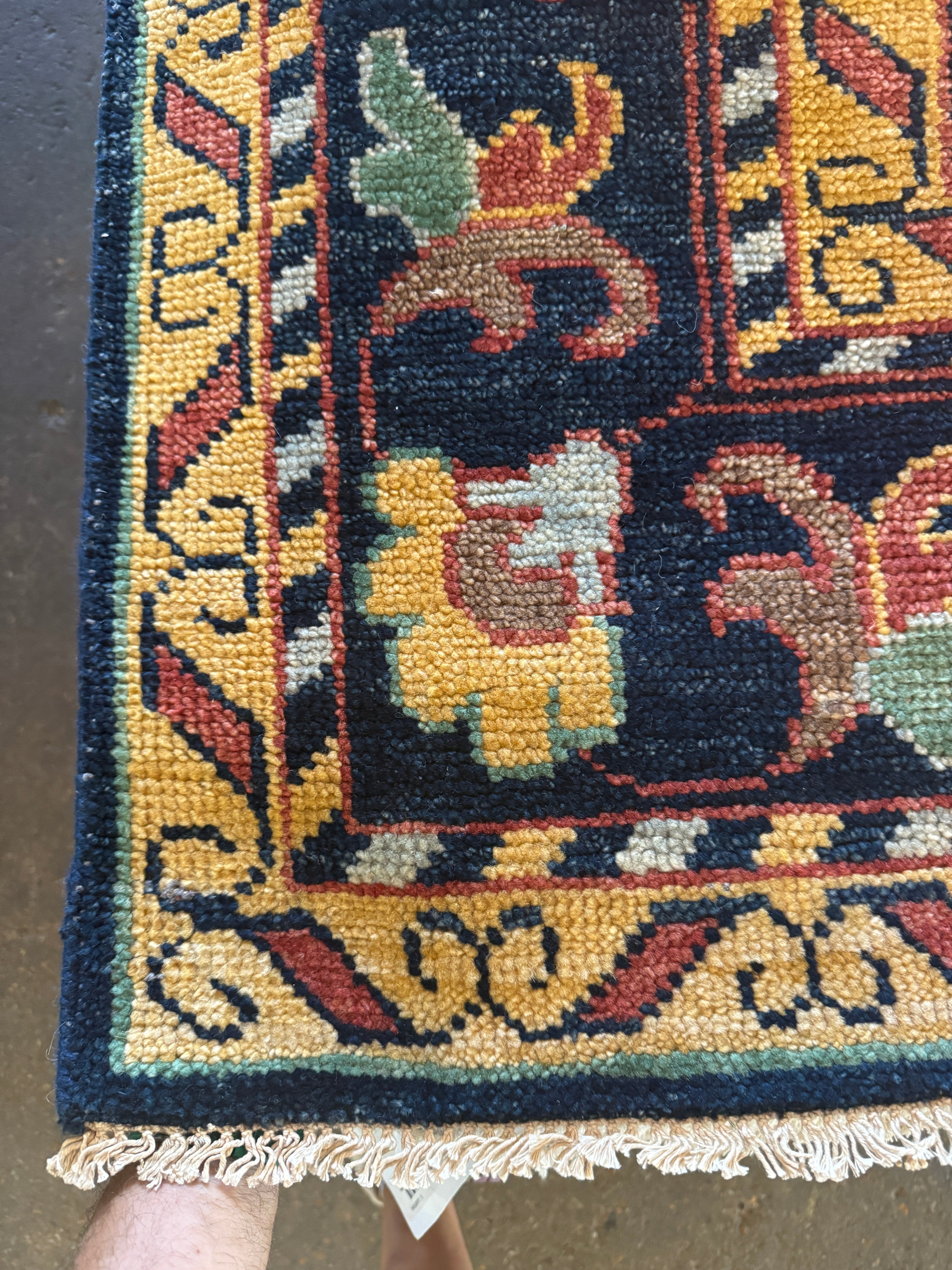Claudia Karvan 8.3X10 Hand-Knotted Oushak Rug Rust and Blue Multi-Colored