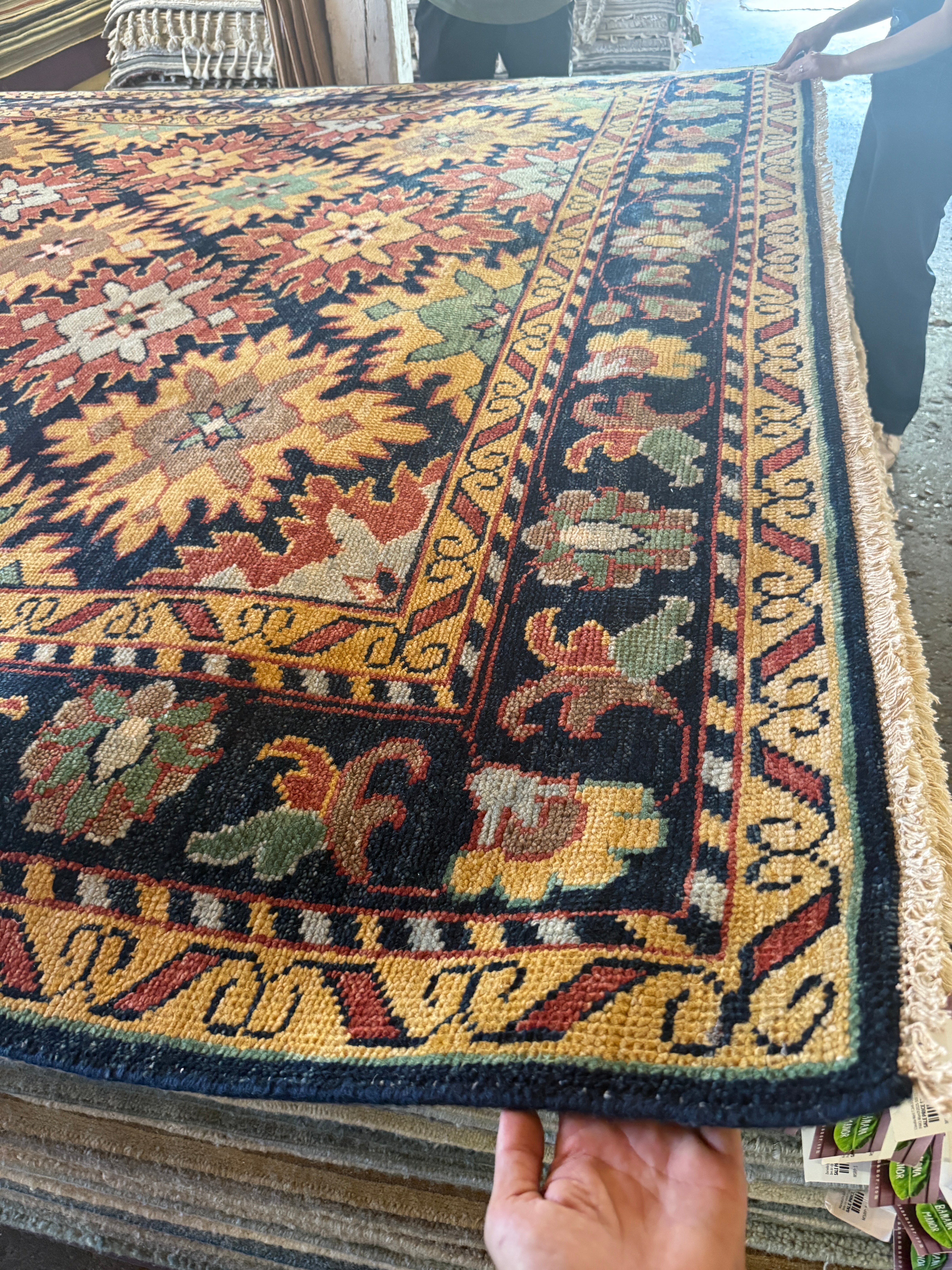 Claudia Karvan 8.3X10 Hand-Knotted Oushak Rug Rust and Blue Multi-Colored