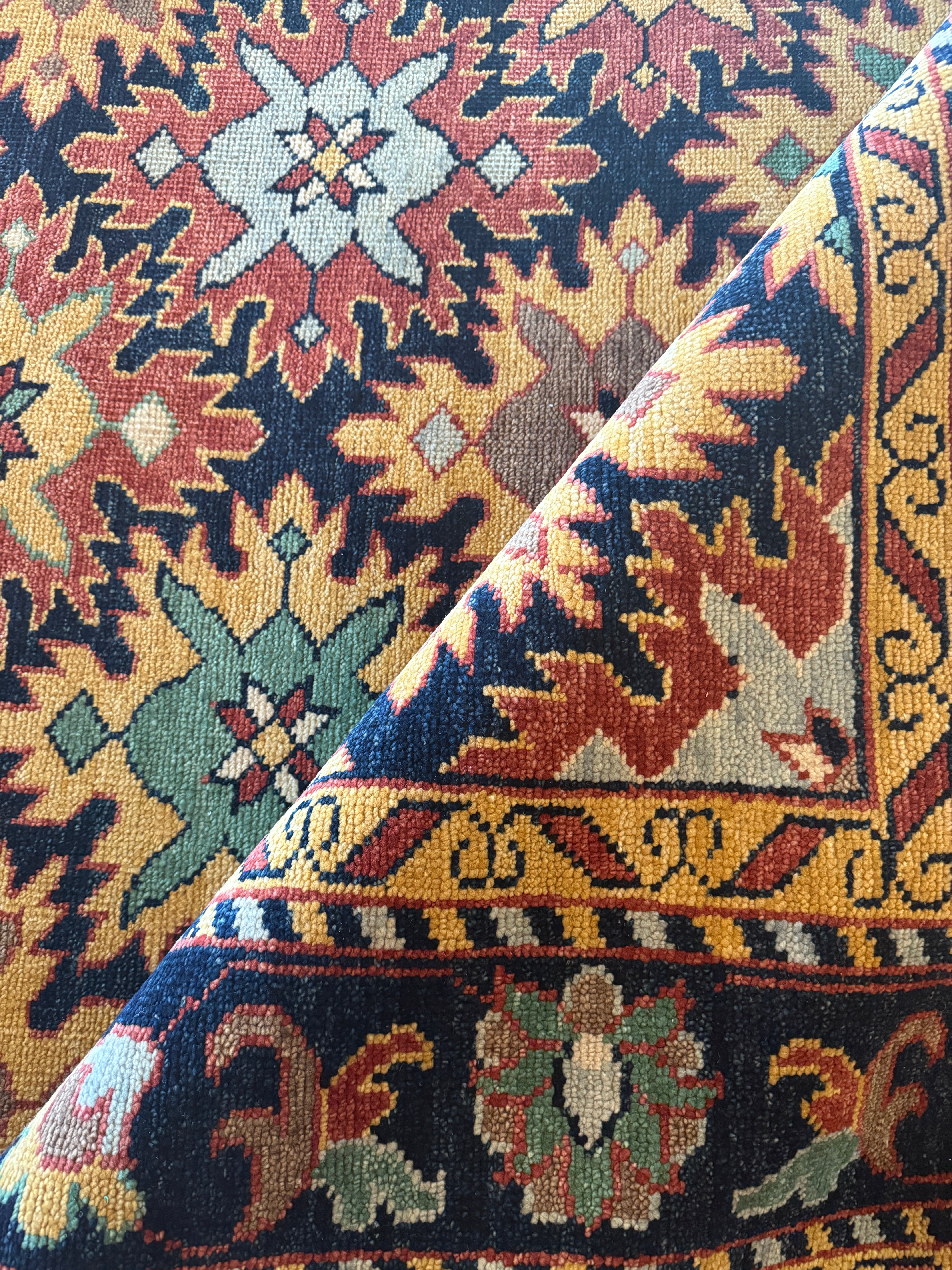 Claudia Karvan 8.3X10 Hand-Knotted Oushak Rug Rust and Blue Multi-Colored