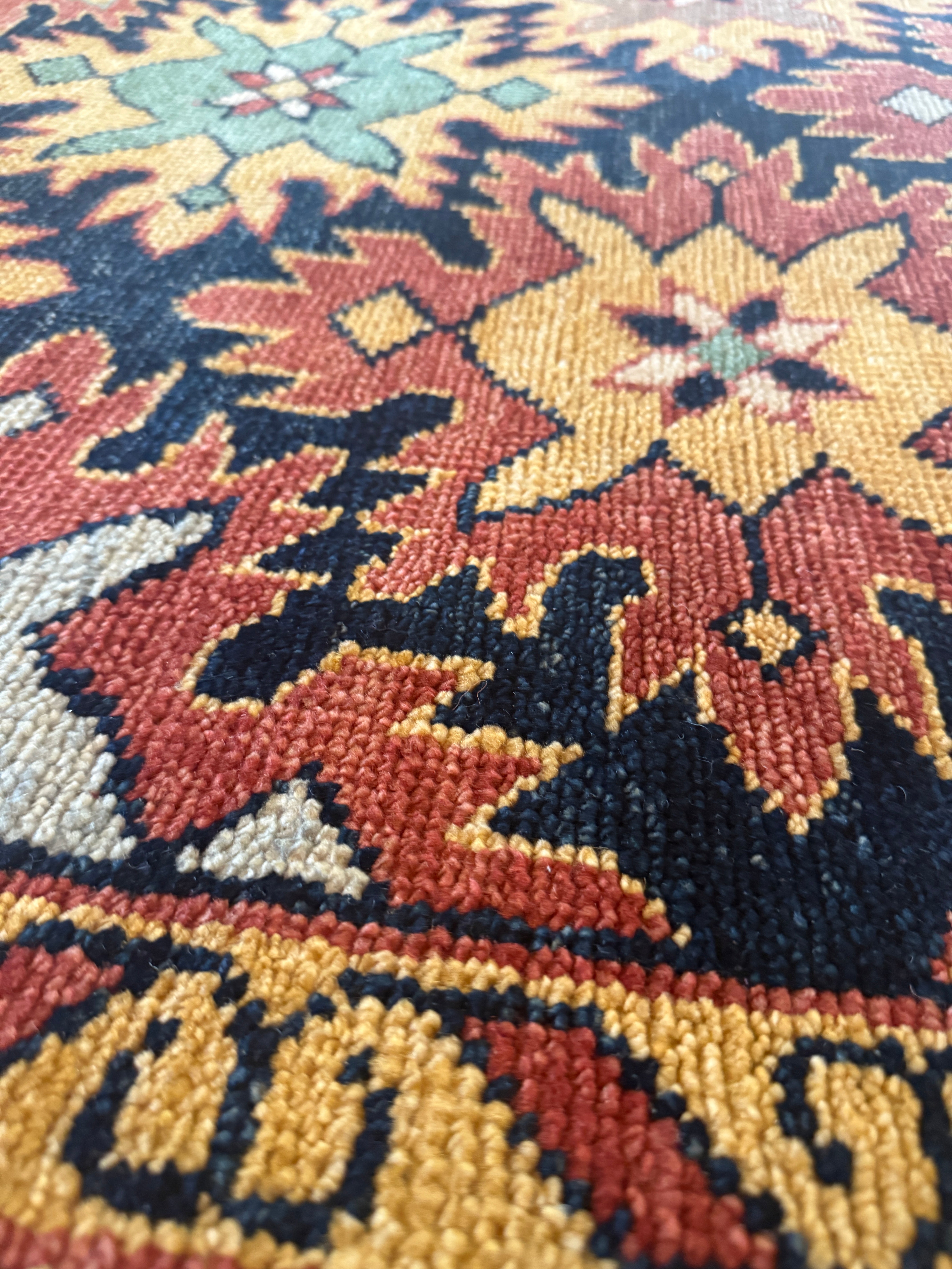 Claudia Karvan 8.3X10 Hand-Knotted Oushak Rug Rust and Blue Multi-Colored