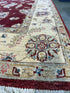 Pamela Johnson 6.1x6.8 Red Afghani Ziegler Rug