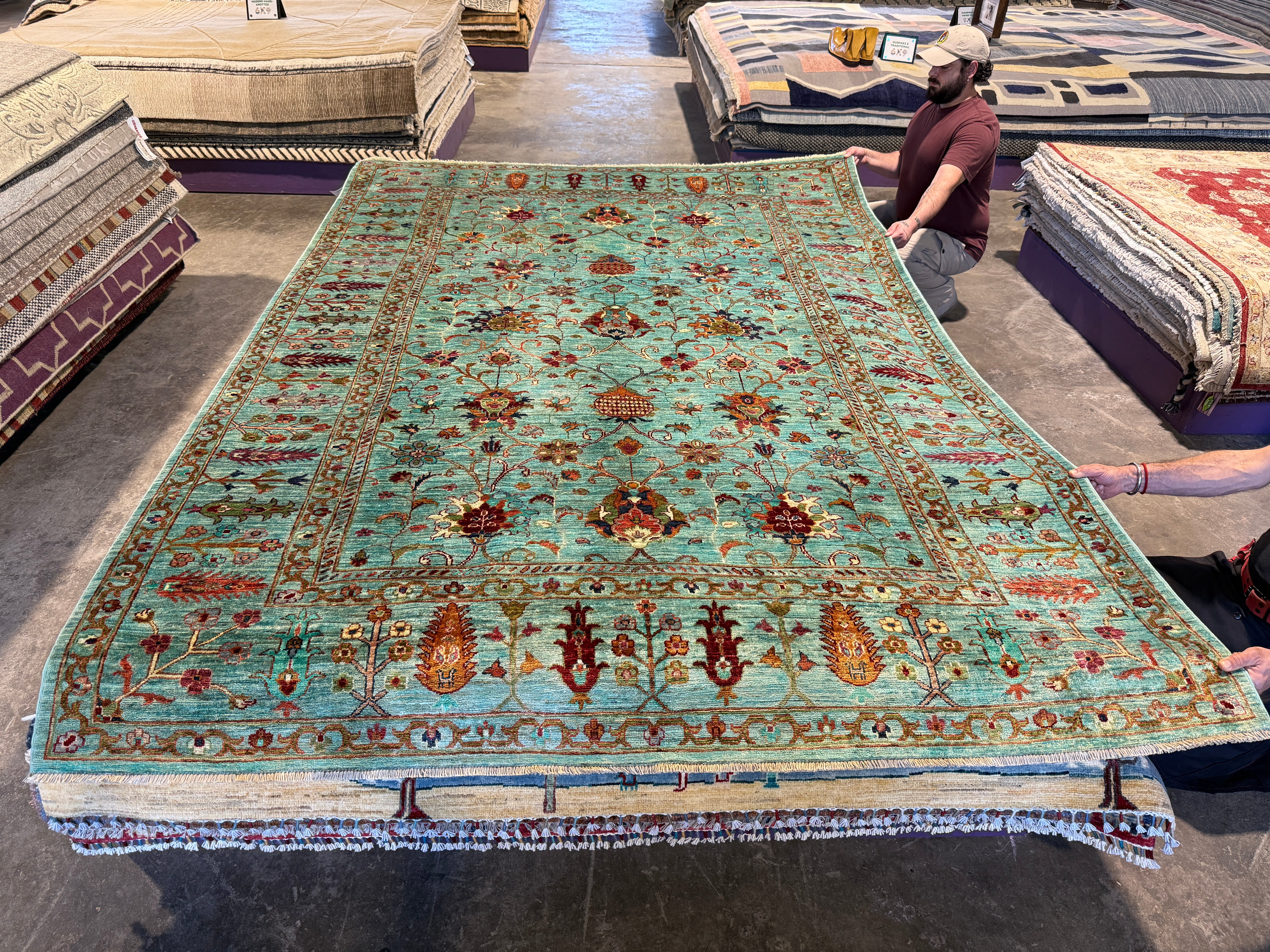 Charlayne Woodard 6.7x9.6 Light Blue Afghani Sultani Rug