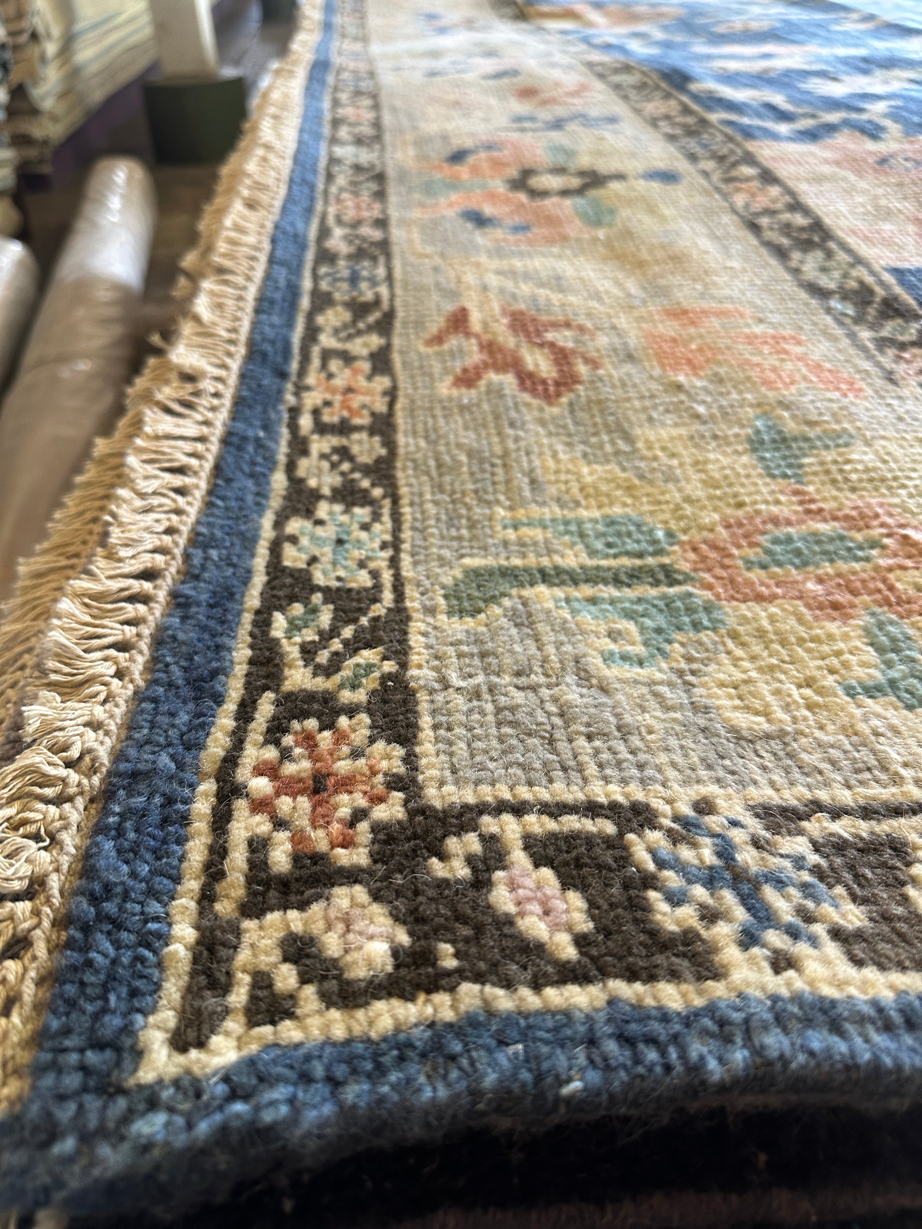 Concetta 9x11.9 Blue & Light Grey Turkish Oushak