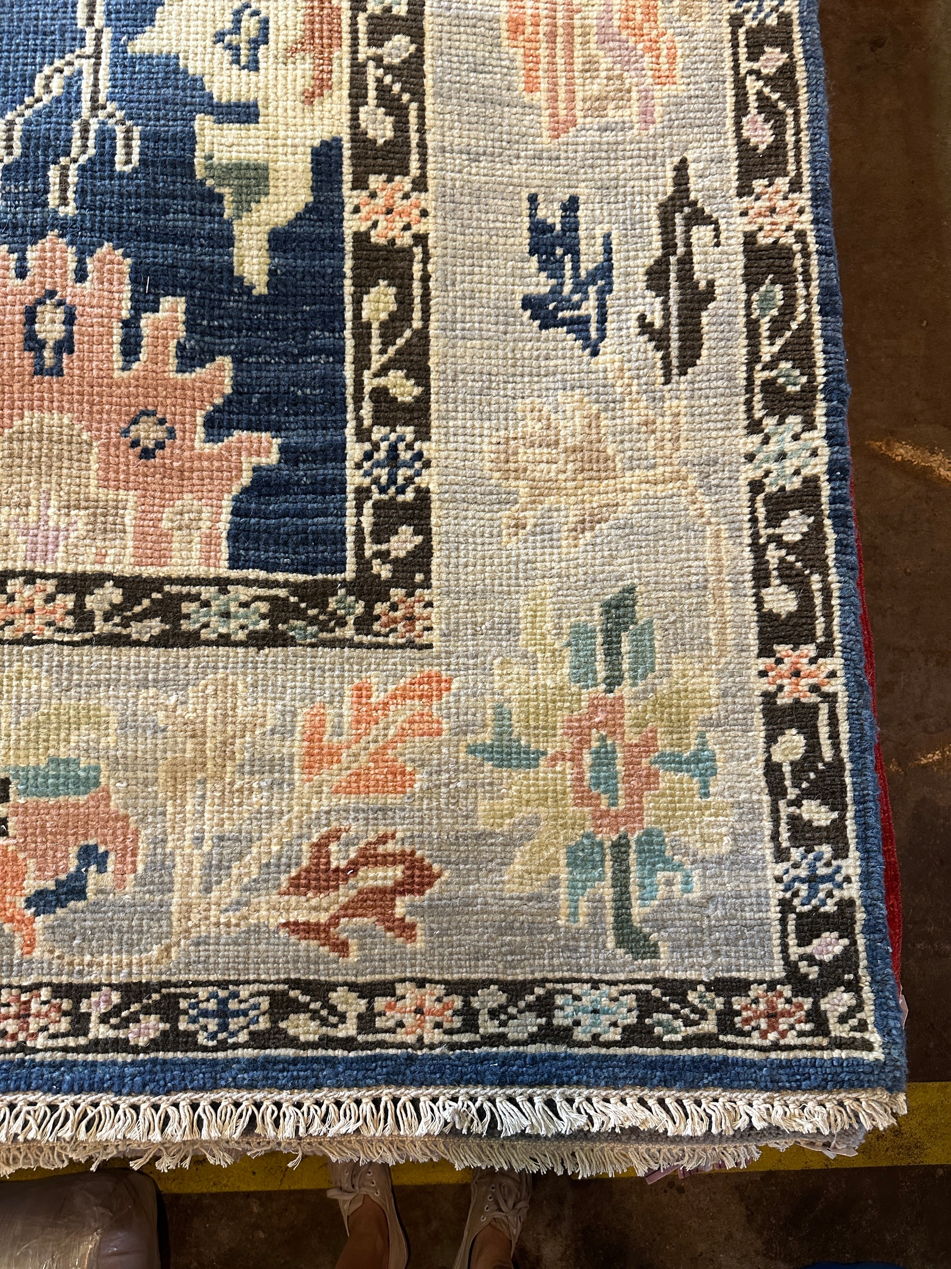 Concetta 9x11.9 Blue & Light Grey Turkish Oushak
