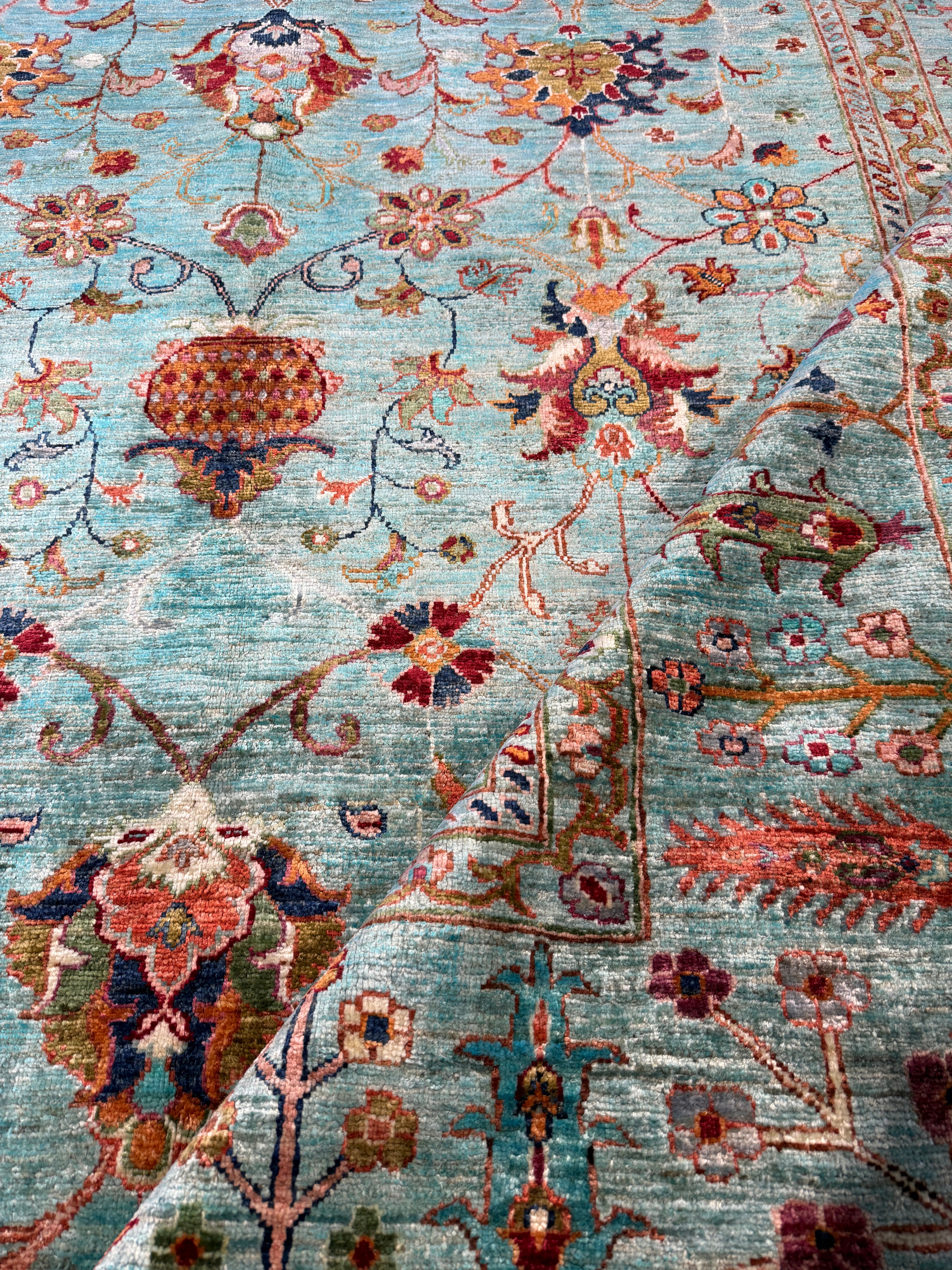 Charlayne Woodard 6.7x9.6 Light Blue Afghani Sultani Rug