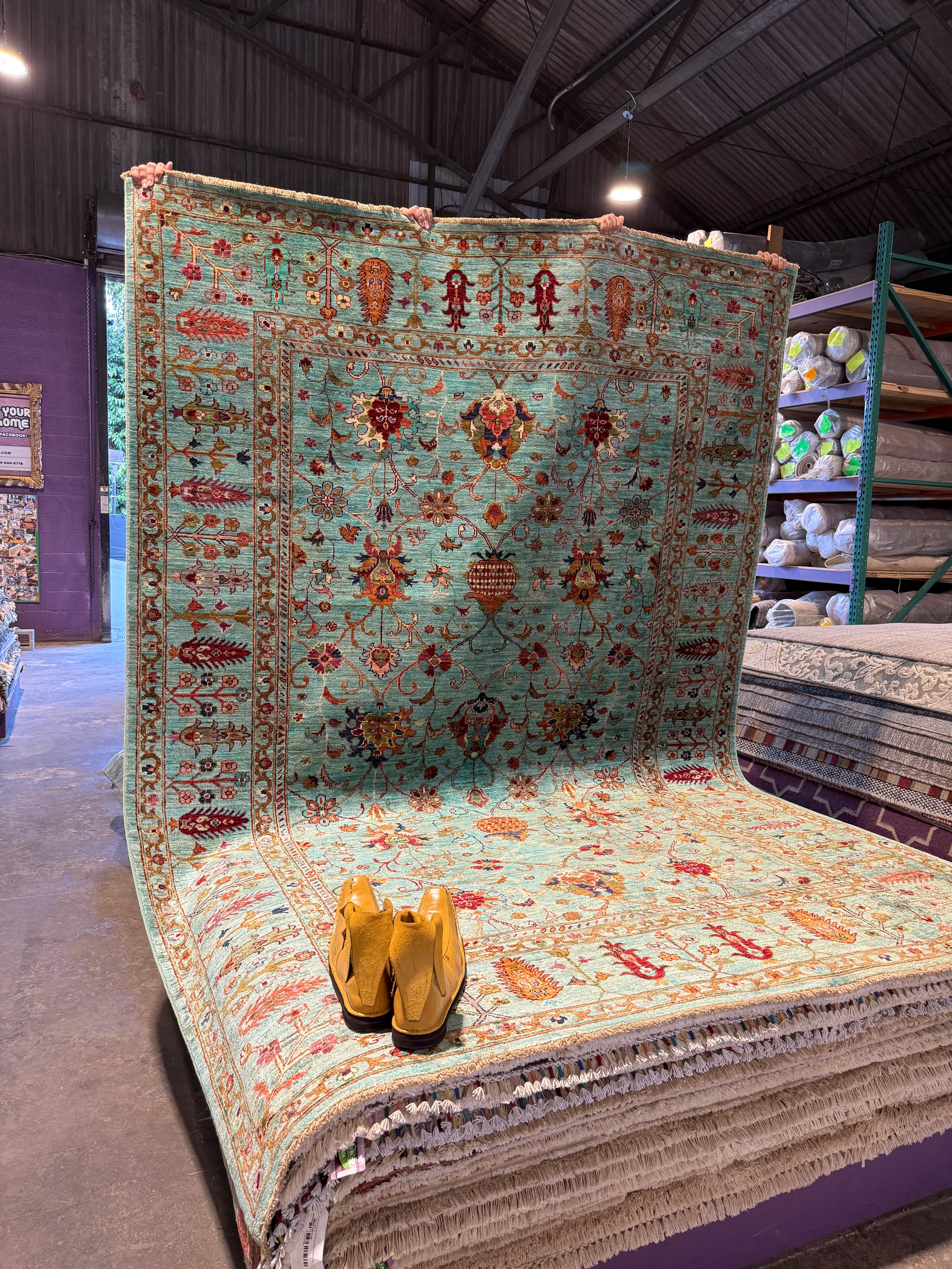 Charlayne Woodard 6.7x9.6 Light Blue Afghani Sultani Rug