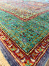 Sydney Topliffe 6.8x9.7 Green and Blue Afghani Mamluk Rug