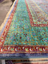 Sydney Topliffe 6.8x9.7 Green and Blue Afghani Mamluk Rug