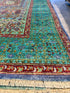Sydney Topliffe 6.8x9.7 Green and Blue Afghani Mamluk Rug