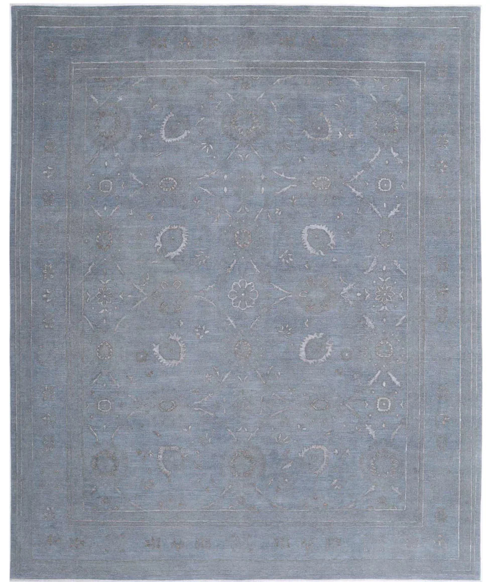 Pamela Mitchell 12.10x15.8 Grey and Blue Hand-Knotted Onyx Rug