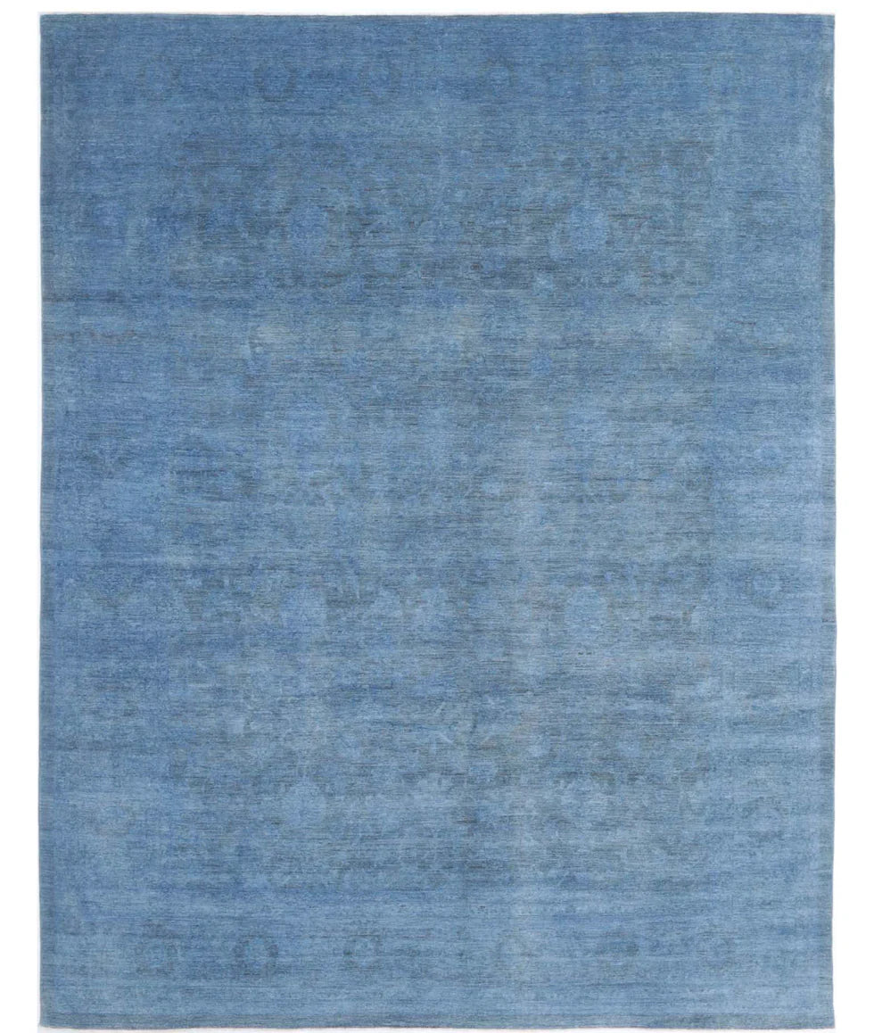 Sorina 11.8x14.7 Blue Hand-Knotted Overdye Rug