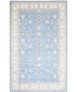 Patti Brindley 13.3x21.9 Blue and Cream Hand-Knotted Serenity Rug