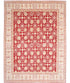 Amanda Furman 12.9x17 Red and Cream Hand-Knotted Ziegler Rug