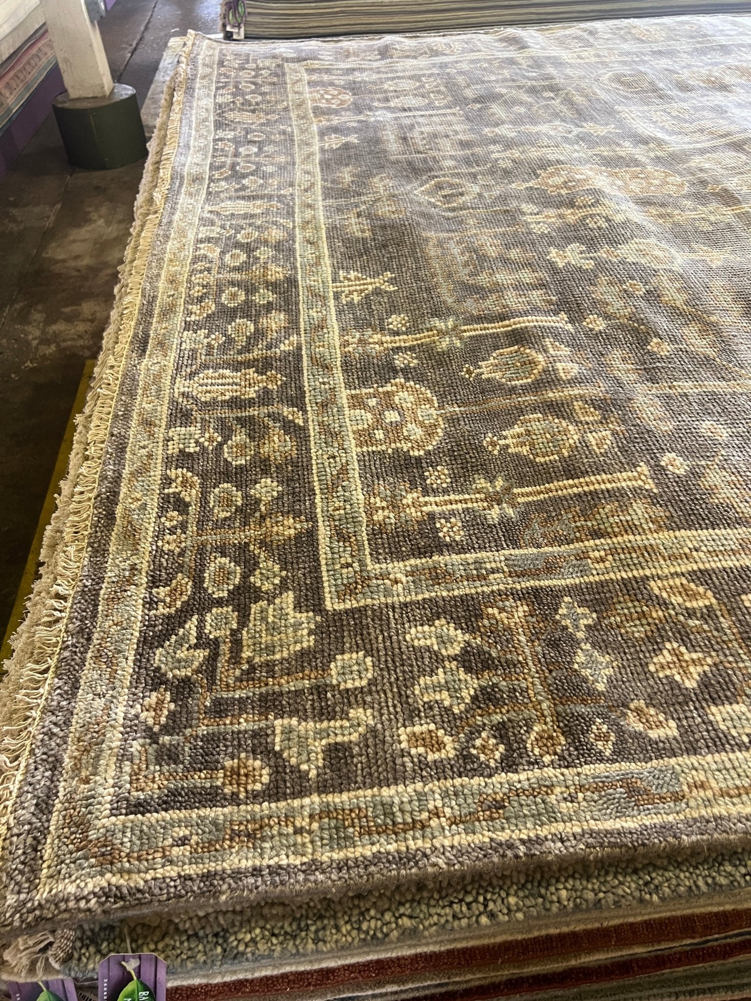 Ally Dawson 9x12 Brown Hand-Knotted Oushak Rug | Banana Manor Rug Factory Outlet