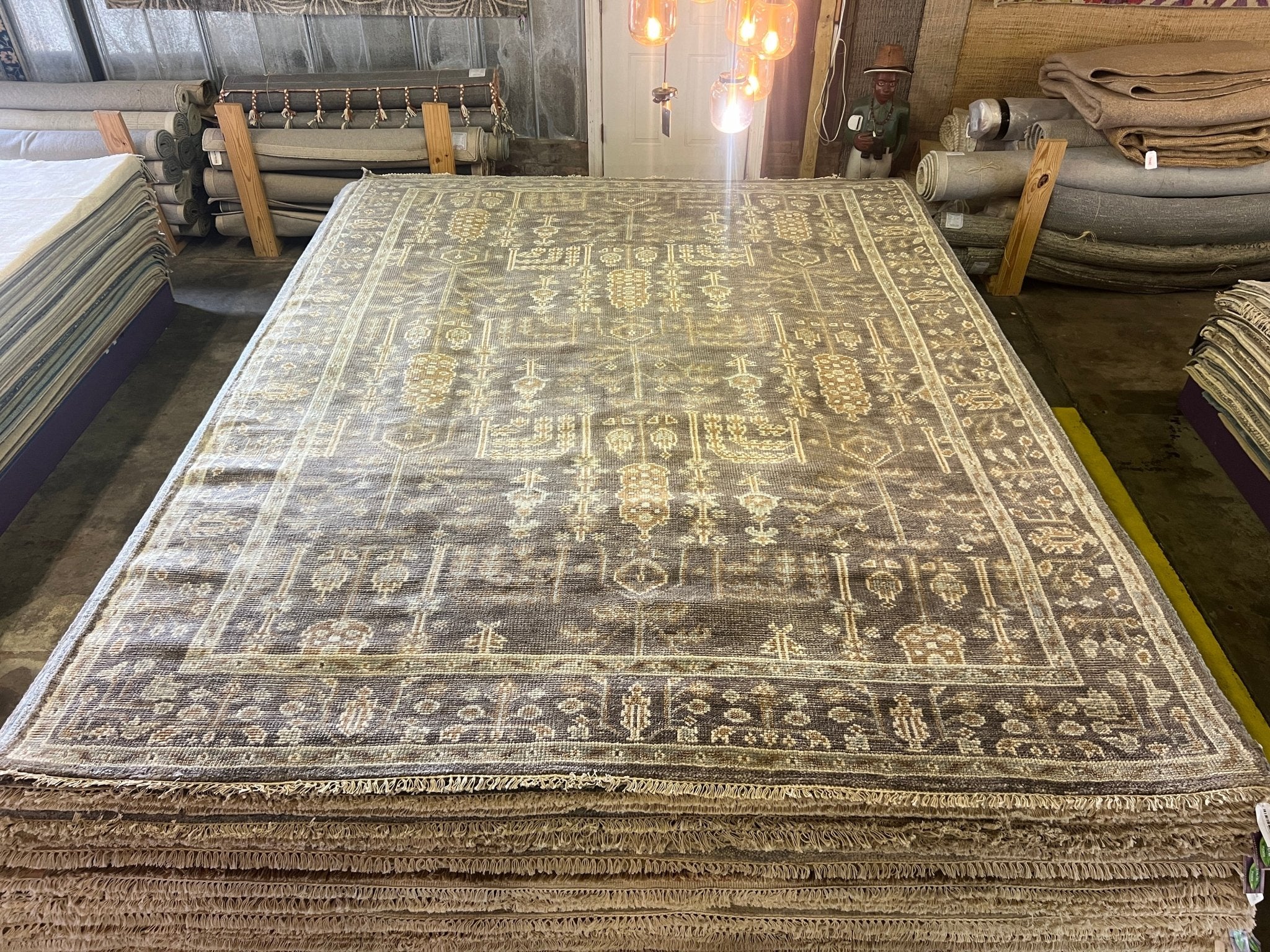 Ally Dawson 9x12 Brown Hand-Knotted Oushak Rug | Banana Manor Rug Factory Outlet
