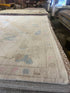 Ania 8.10x12.0 Hand-Knotted Cream and Blue Oushak | Banana Manor Rug Factory Outlet