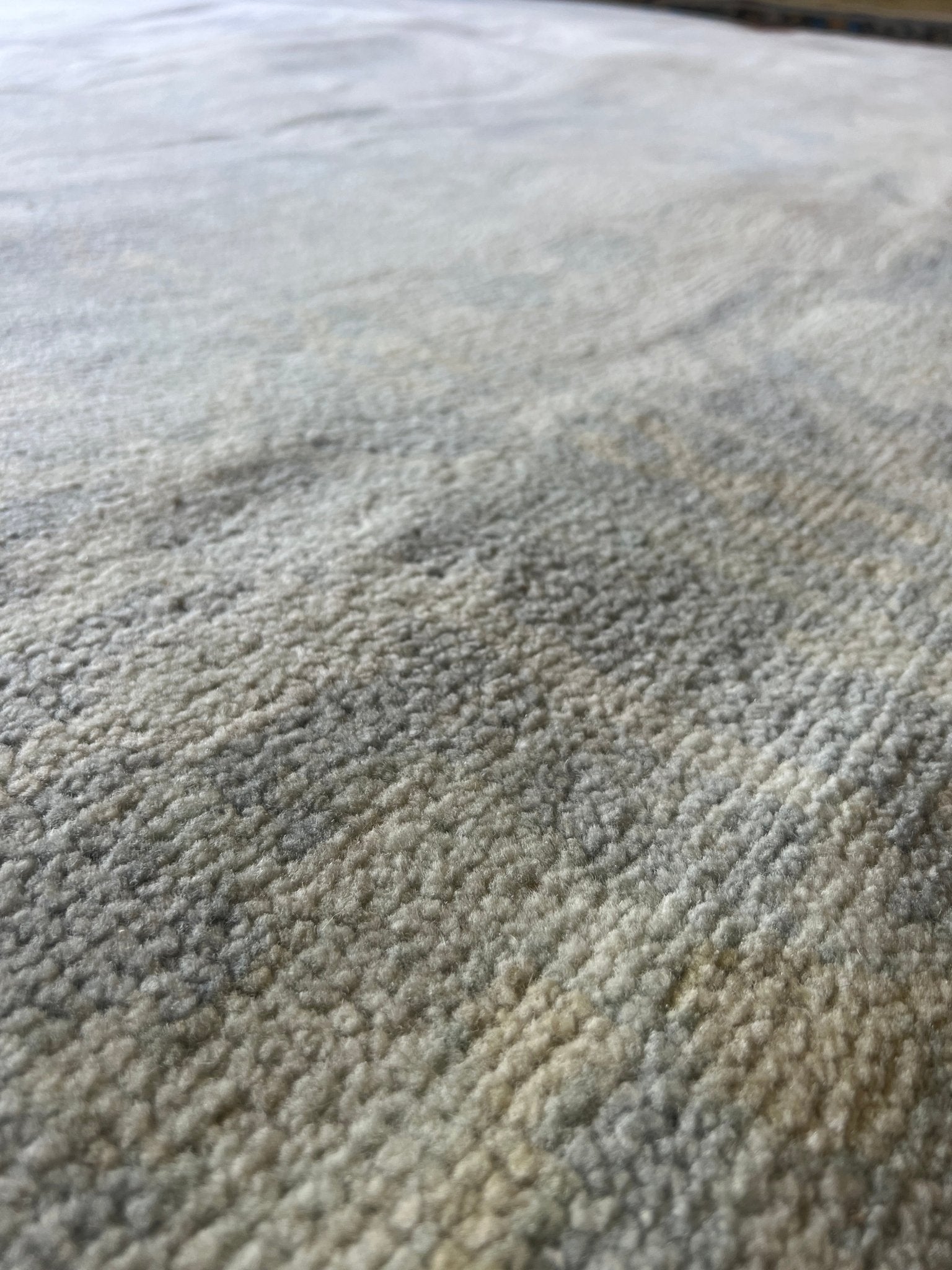 Anjana 9.0x12.2 Hand-Knotted Cream and Gray Oushak | Banana Manor Rug Factory Outlet