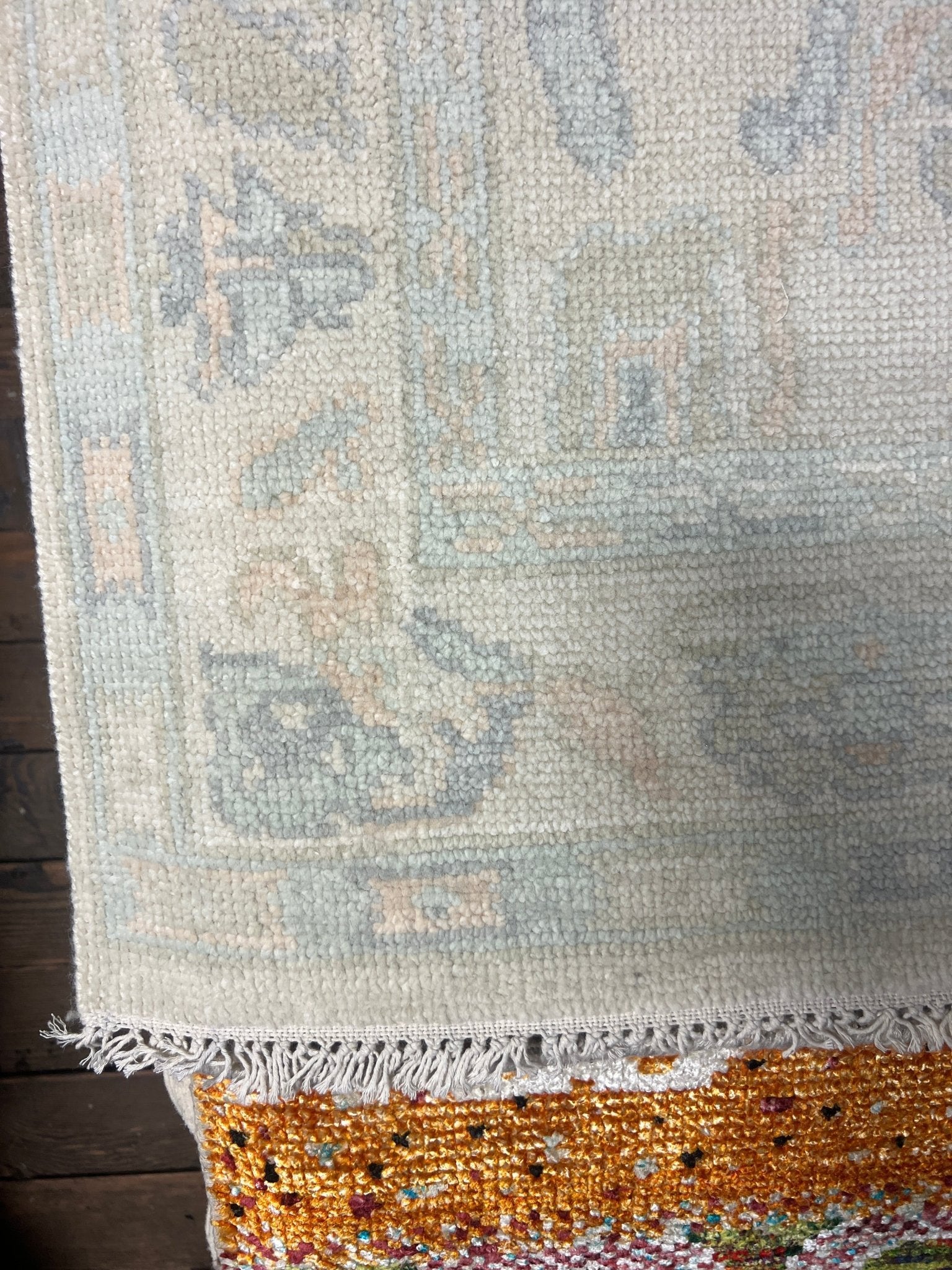 Anna 3.0x6.4 Hand-Knotted Cream and Gray Oushak | Banana Manor Rug Factory Outlet