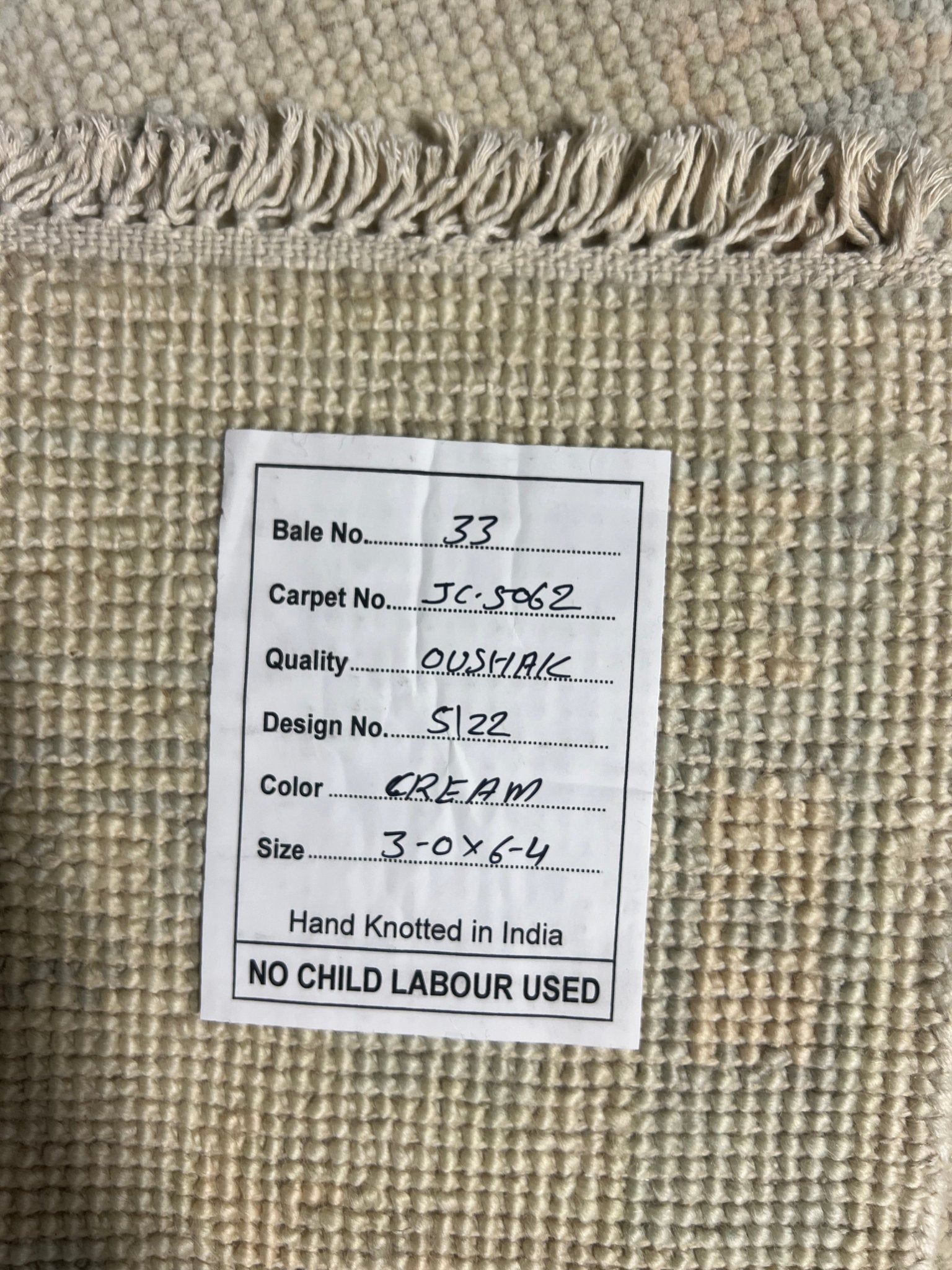 Anna 3.0x6.4 Hand-Knotted Cream and Gray Oushak | Banana Manor Rug Factory Outlet