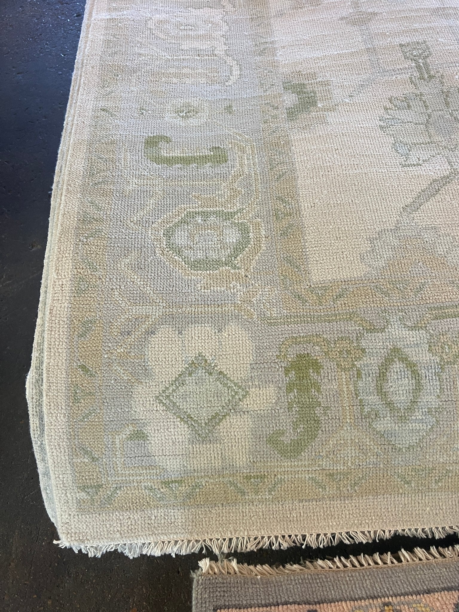 Anna 8x10.4 Hand-Knotted Cream and Silver Oushak | Banana Manor Rug Factory Outlet