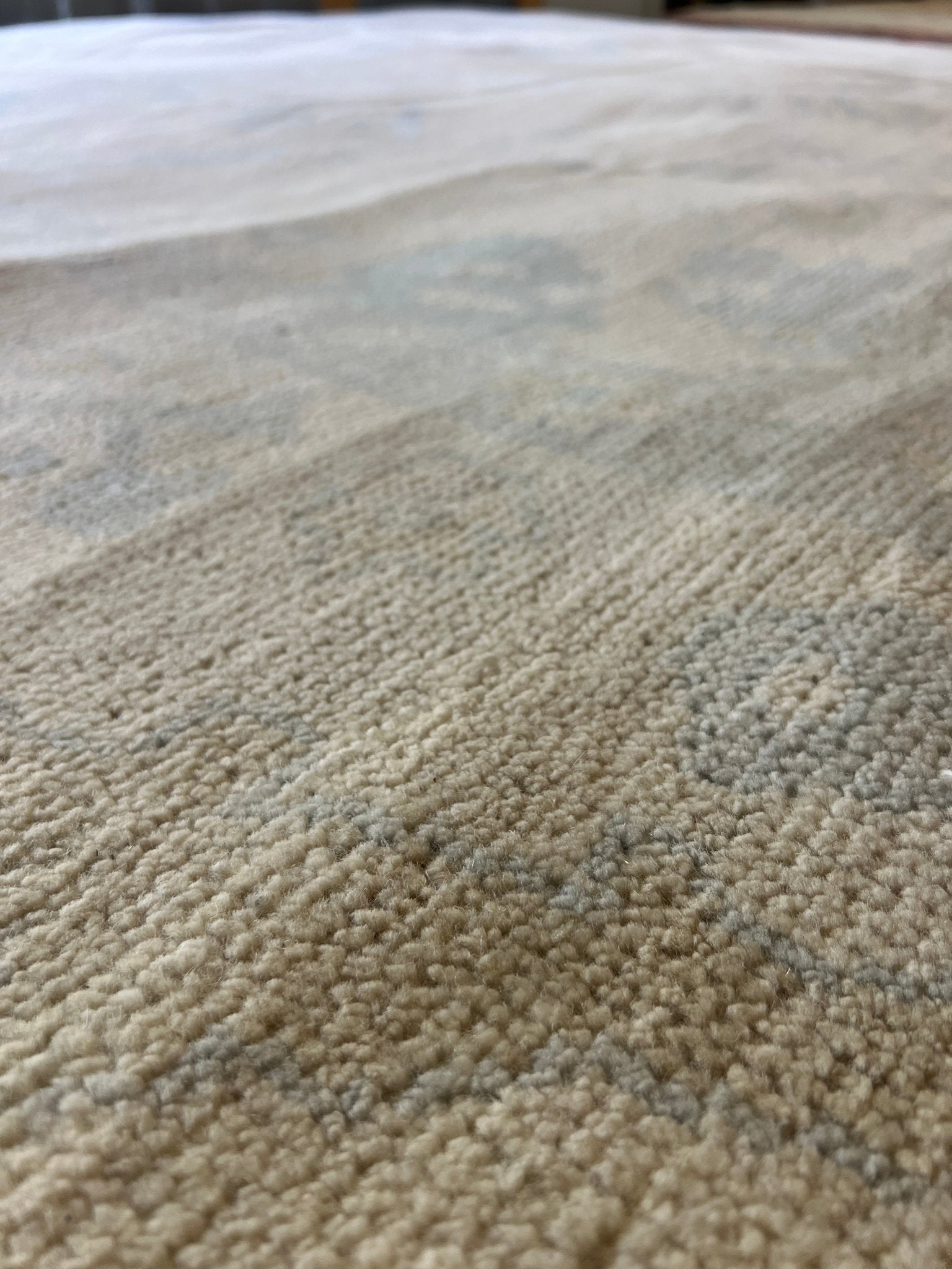 Anya 8.9x12.3 Hand-Knotted Cream and Blue Oushak | Banana Manor Rug Factory Outlet