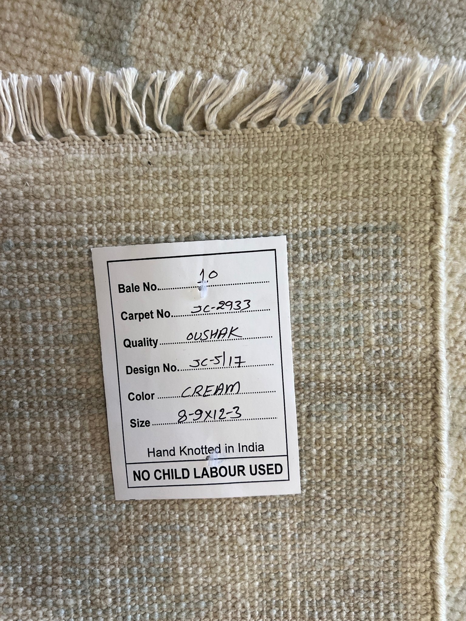 Anya 8.9x12.3 Hand-Knotted Cream and Blue Oushak | Banana Manor Rug Factory Outlet