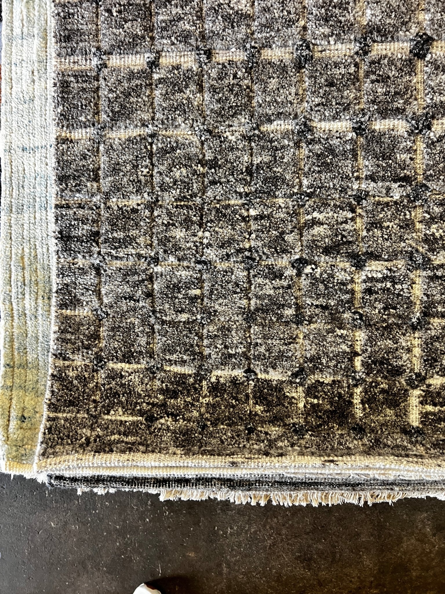 Barbara Bel Geddes 10x14 Hand-Knotted Grey & Silver Modern | Banana Manor Rug Factory Outlet