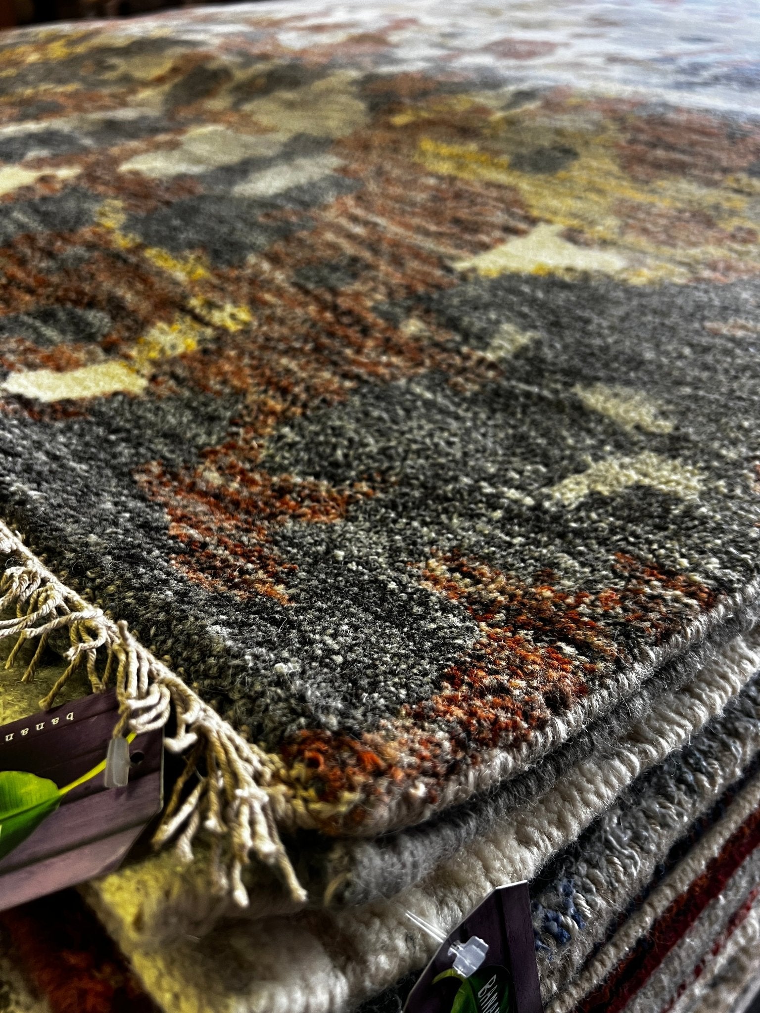 Brandon Barash 7.9x10 Hand-Knotted Grey & Silver Abstract | Banana Manor Rug Factory Outlet