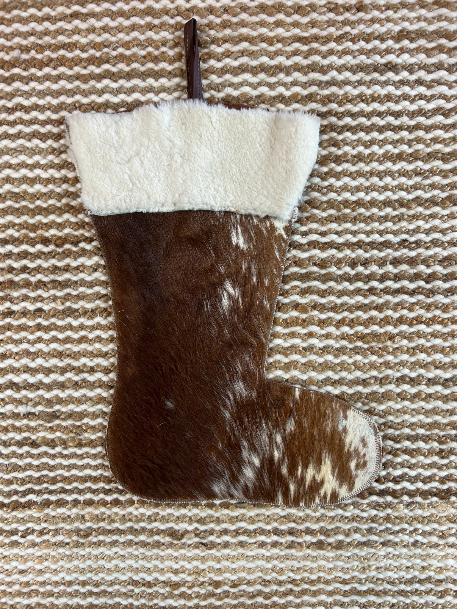 Christmas Stocking 12.5x20 Cowhide | Banana Manor Rug Factory Outlet